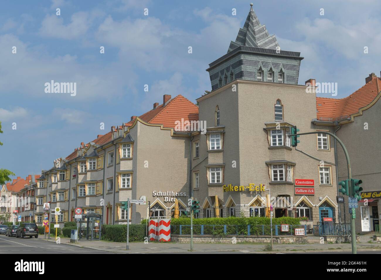 Wohnh?user, Architekt Richard Ermisch, Expressionismus, Falkenhagener Chaussee / Zeppelinstra?e, Falkenhagener Feld, Spandau, Berlin, Deutschland Stock Photo