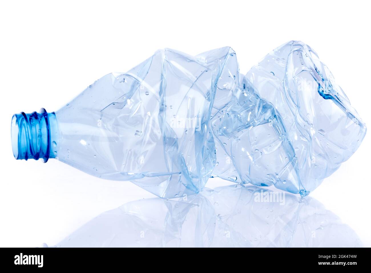 Crushed plastic bottle isolated on white Stock Photo Alamy