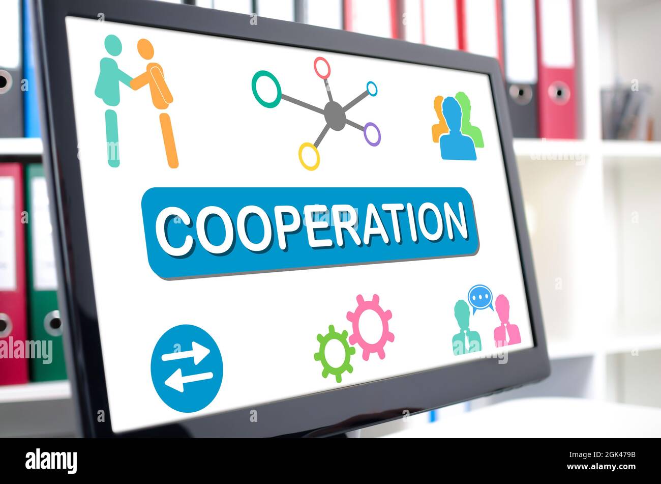 Cooperation concept shown on a computer screen Stock Photo