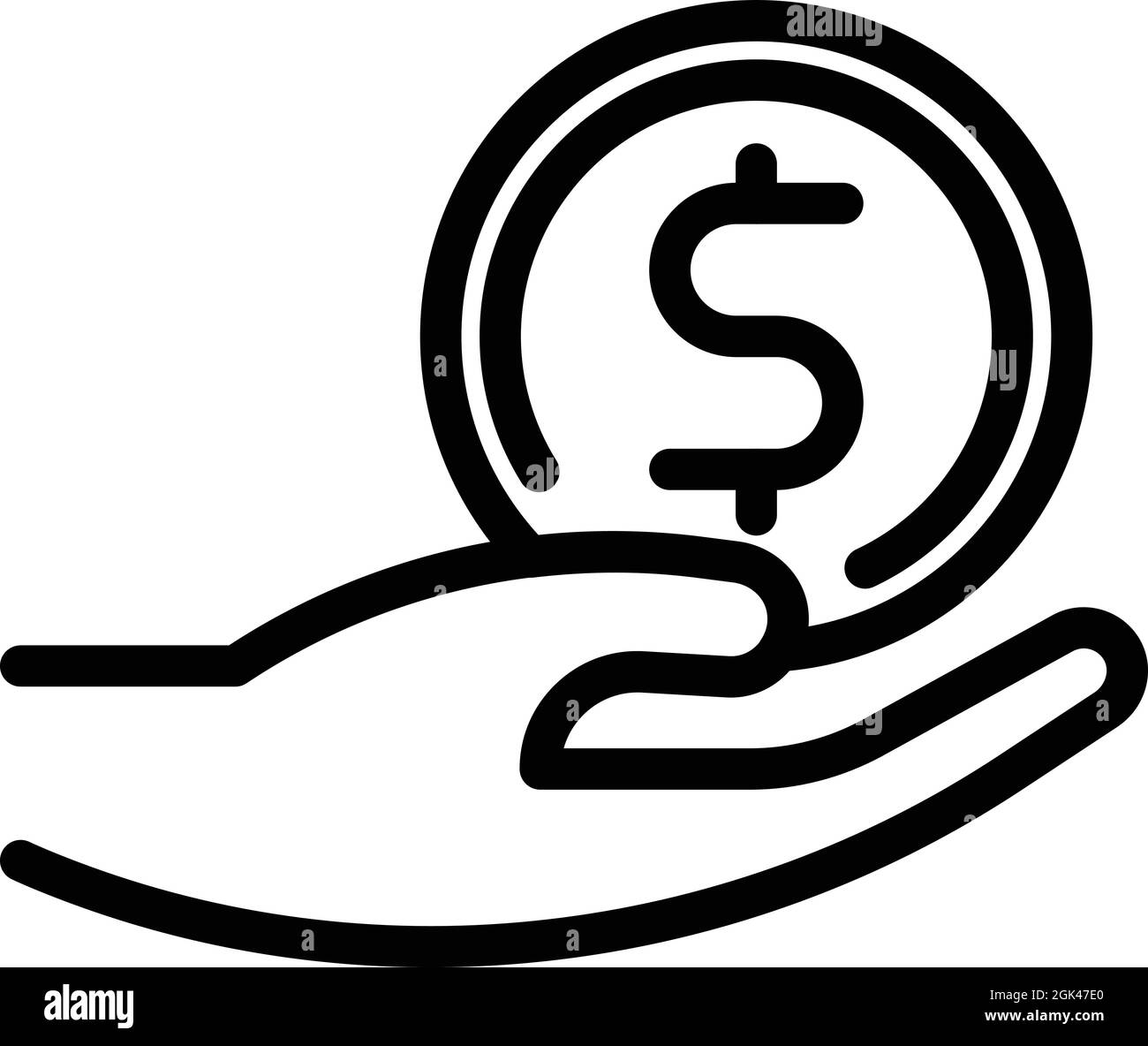 Donate money icon outline vector. Charity giving. Online love Stock Vector