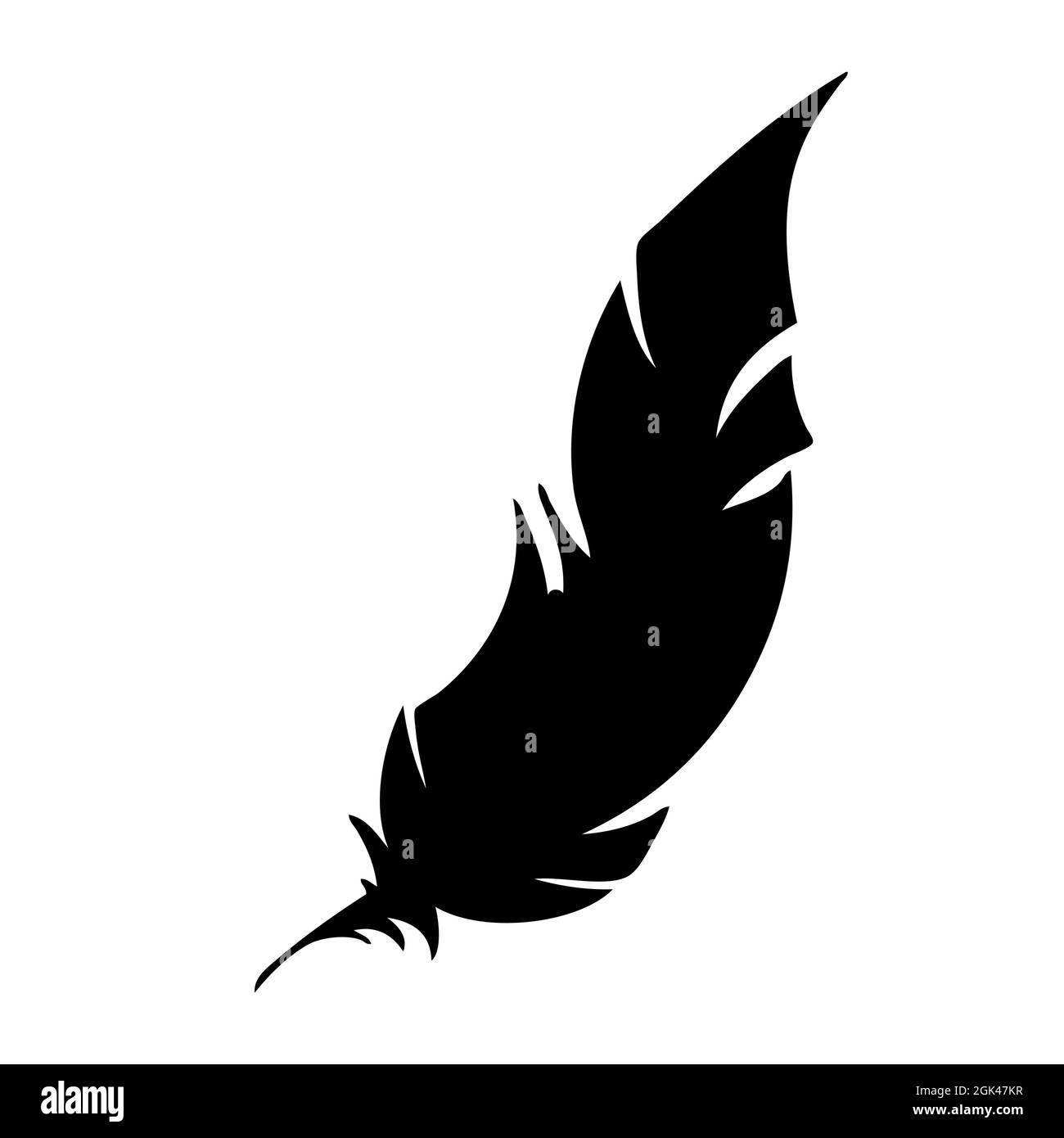 Feather of Birds. Black Feather Silhouette for Logo Vector Set Stock Vector  - Illustration of painting, fine: 229829506