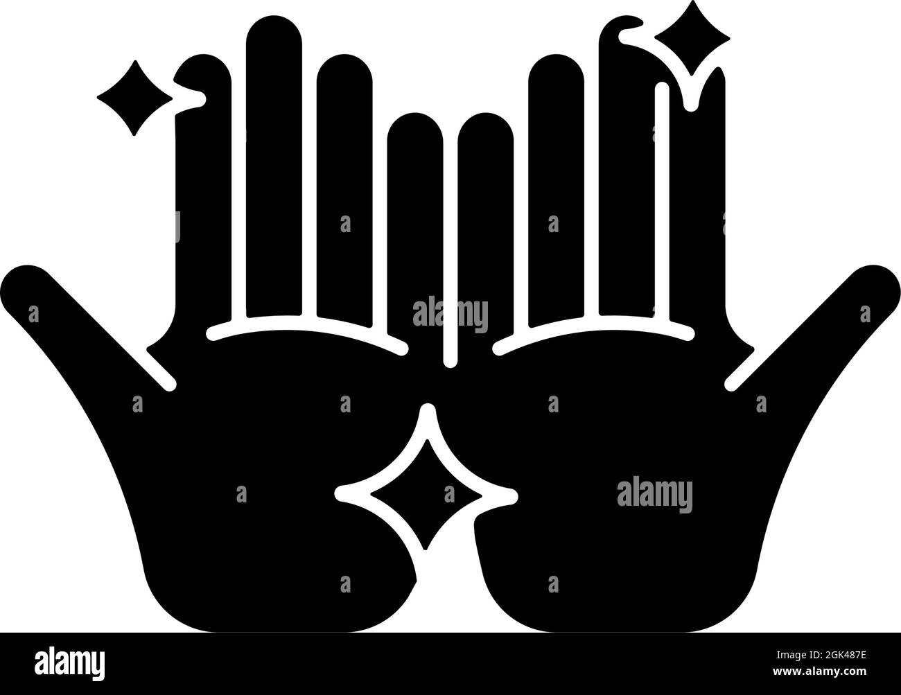 Clean hands black glyph icon Stock Vector