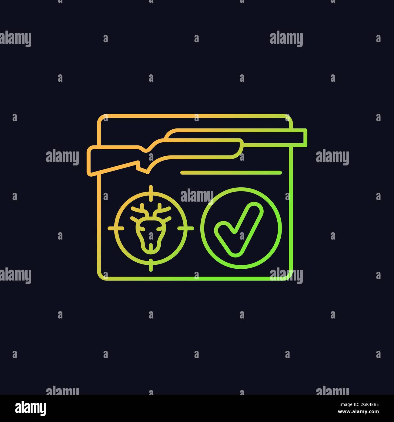 Resident hunting license gradient vector icon for dark theme Stock Vector