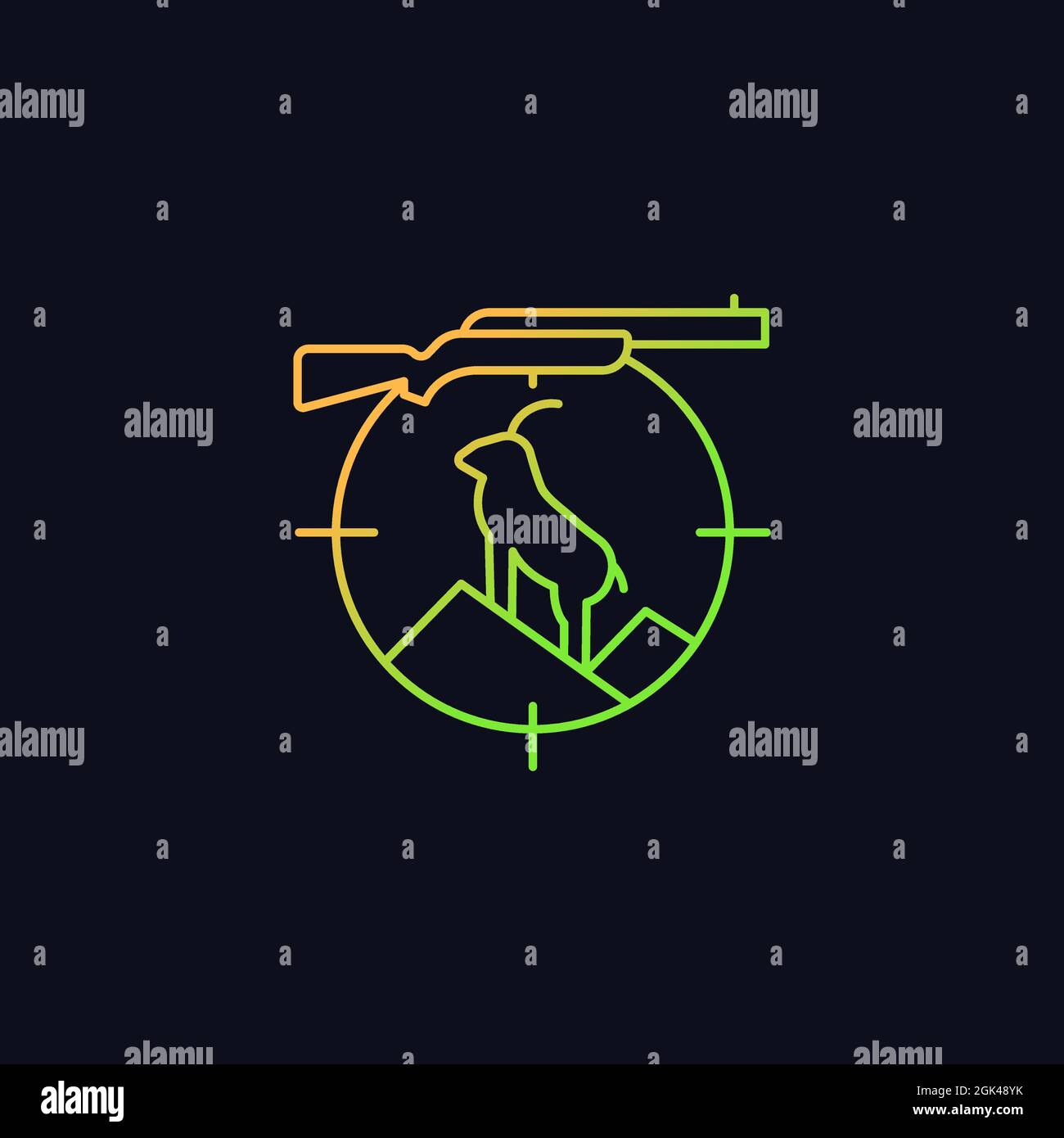 Mountain hunting gradient vector icon for dark theme Stock Vector