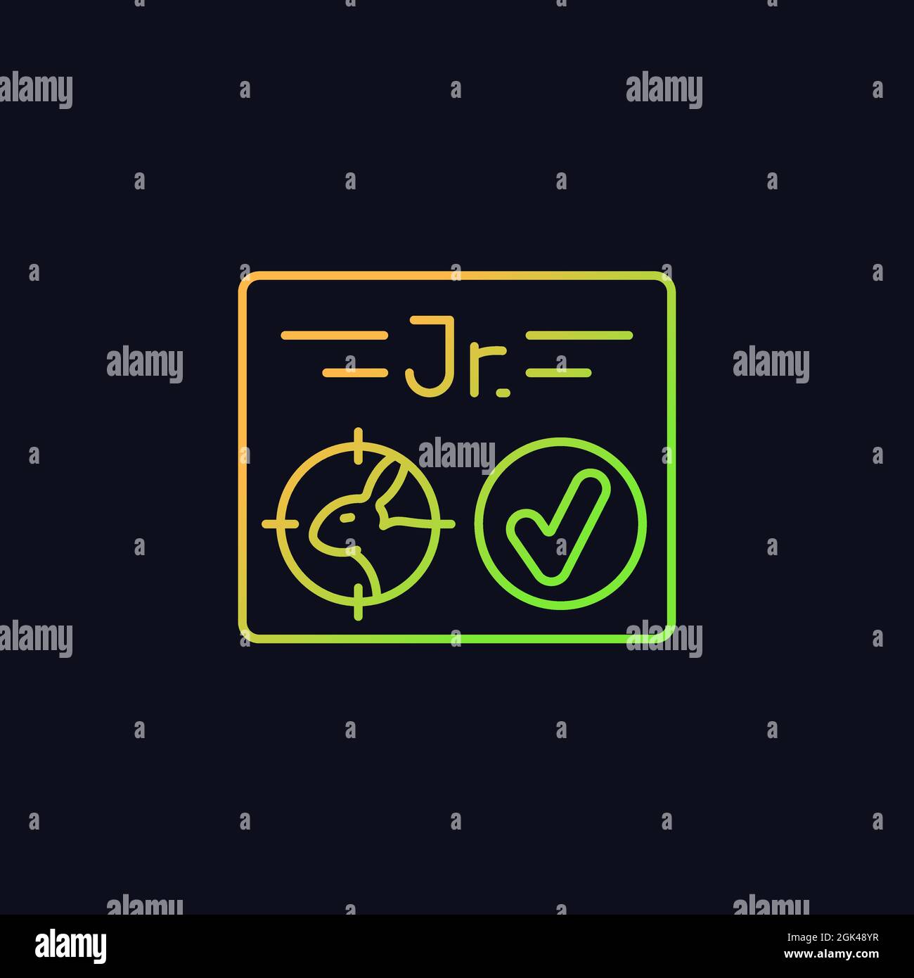 Junior hunting license RGB color icon for dark theme Stock Vector Image ...
