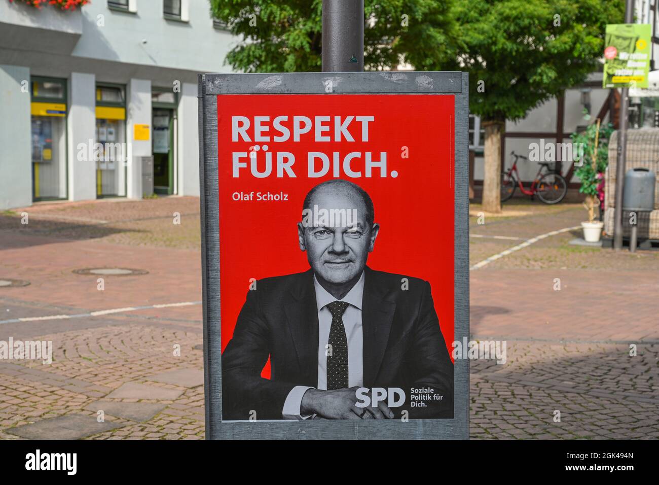 Wahlplakat Olaf Scholz, SPD, Bundestagswahl 2021, Deutschland Stock Photo