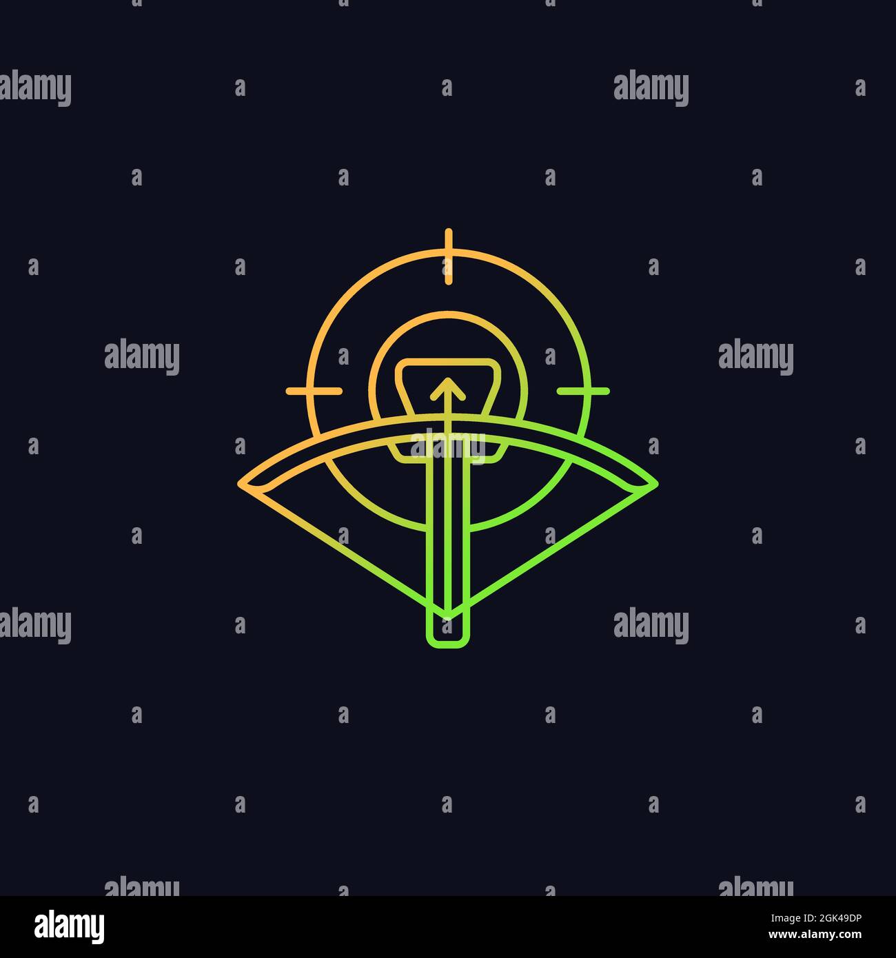 Hunting with crossbow gradient vector icon for dark theme Stock Vector