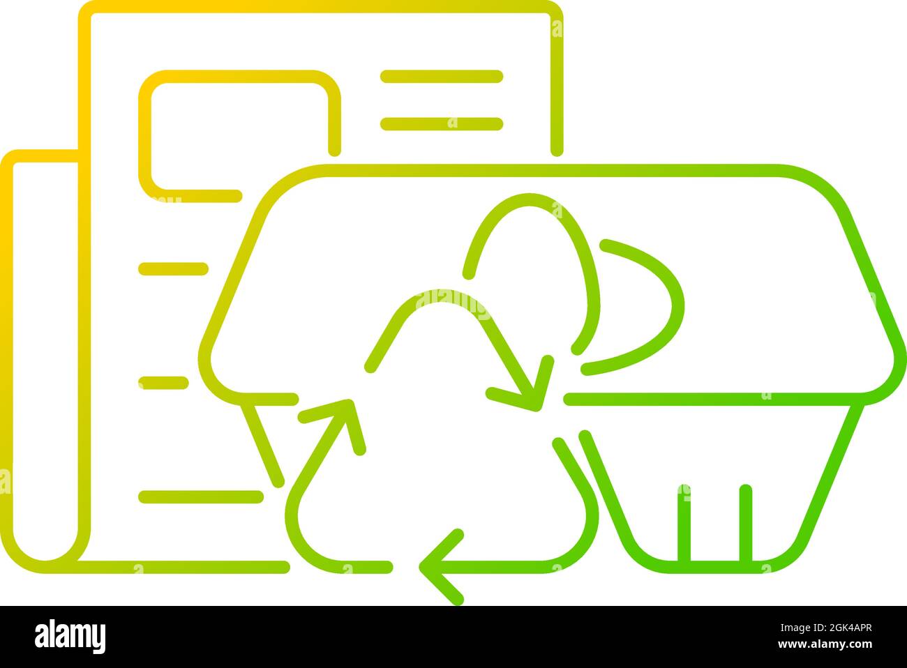 Egg cartons from newspaper gradient linear vector icon Stock Vector