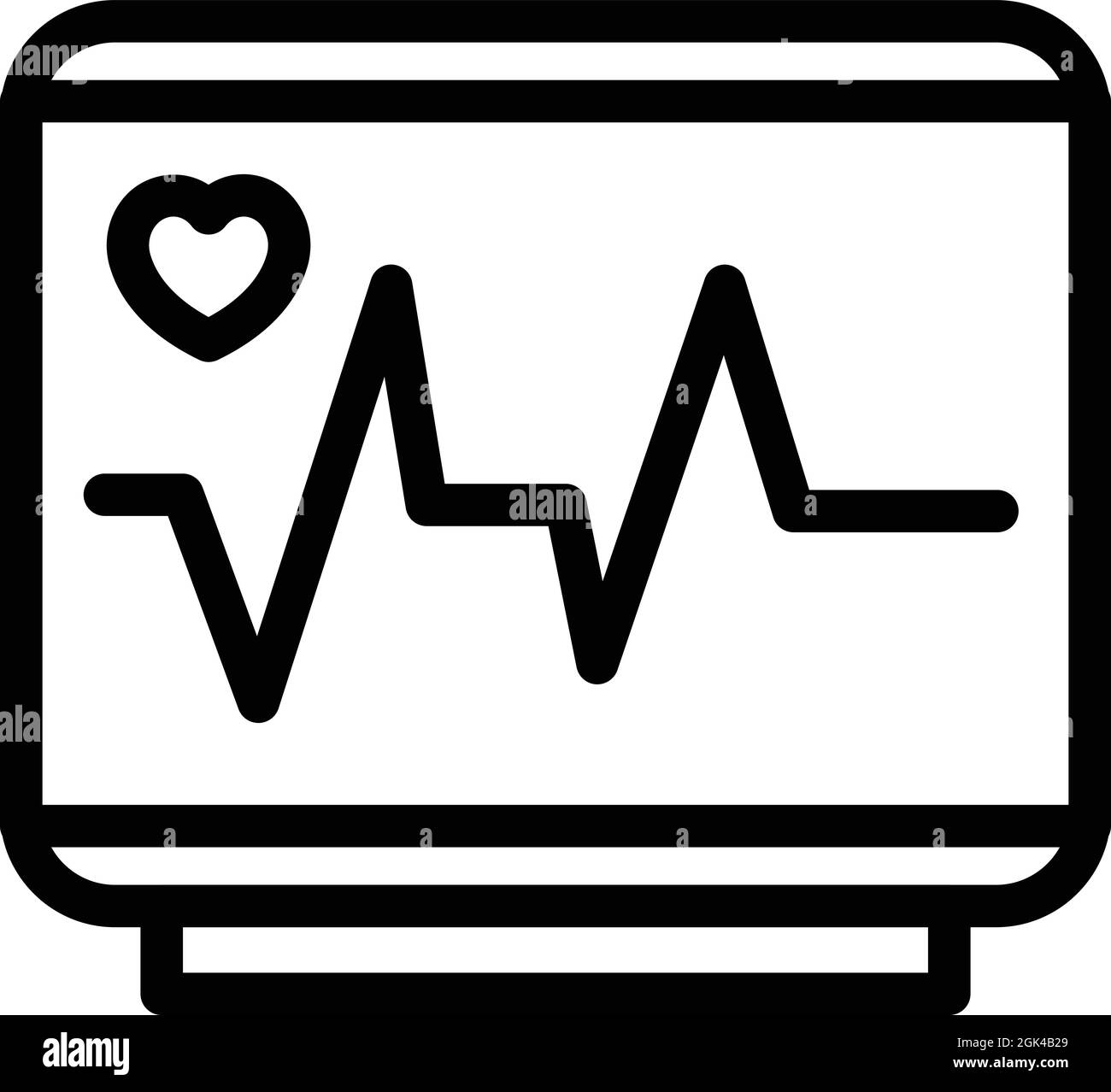 Hospital heart monitor icon outline vector. Rate heartbeat. Cardiac ...