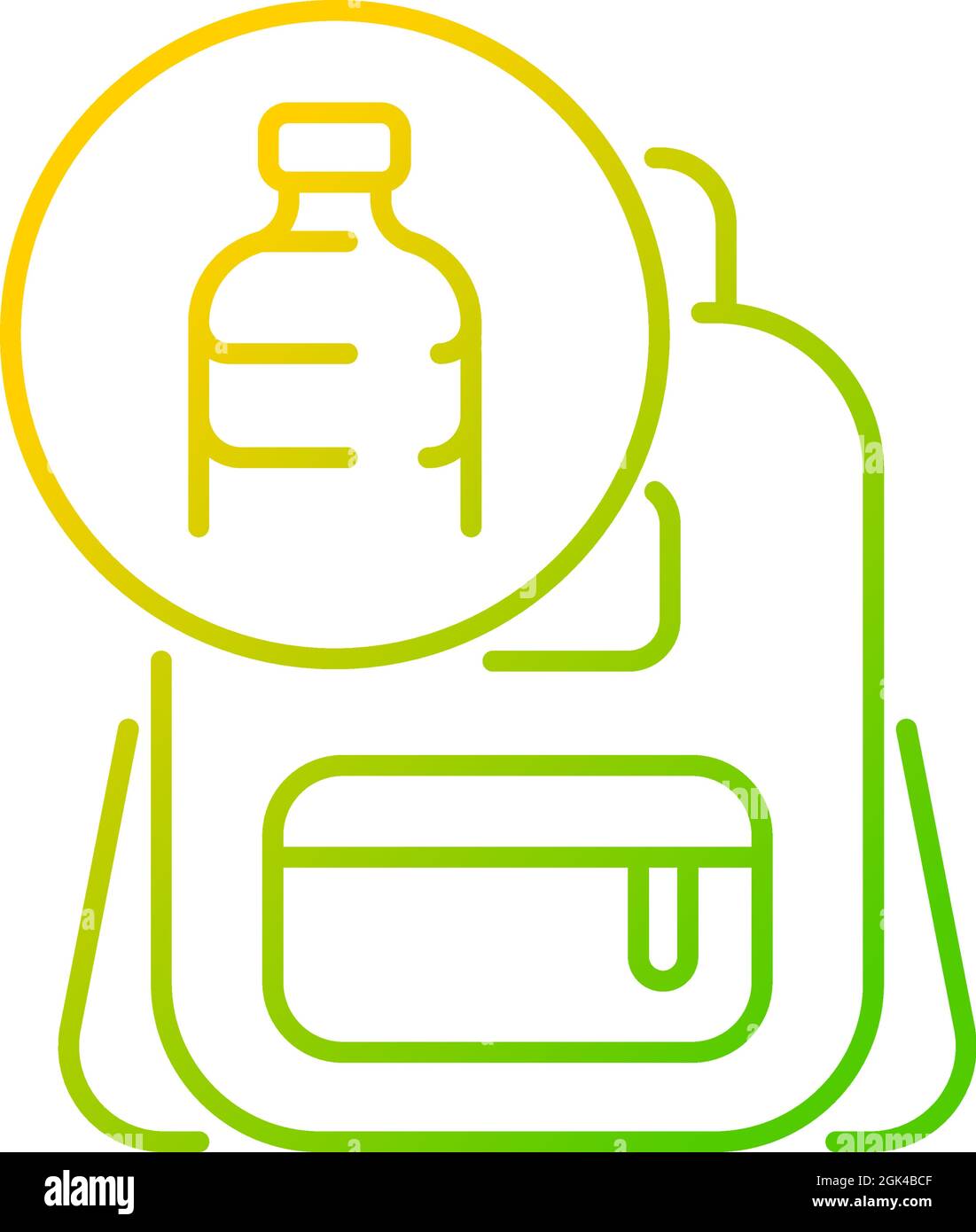 Backpack made from plastic gradient linear vector icon Stock Vector