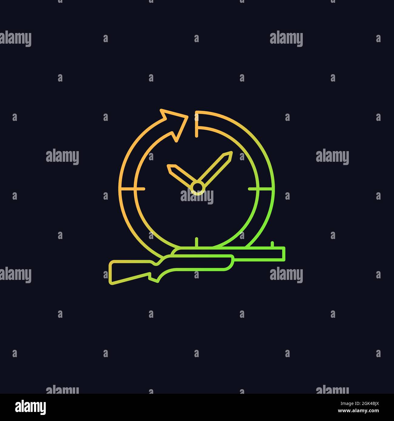 Hunting year-round gradient vector icon for dark theme Stock Vector