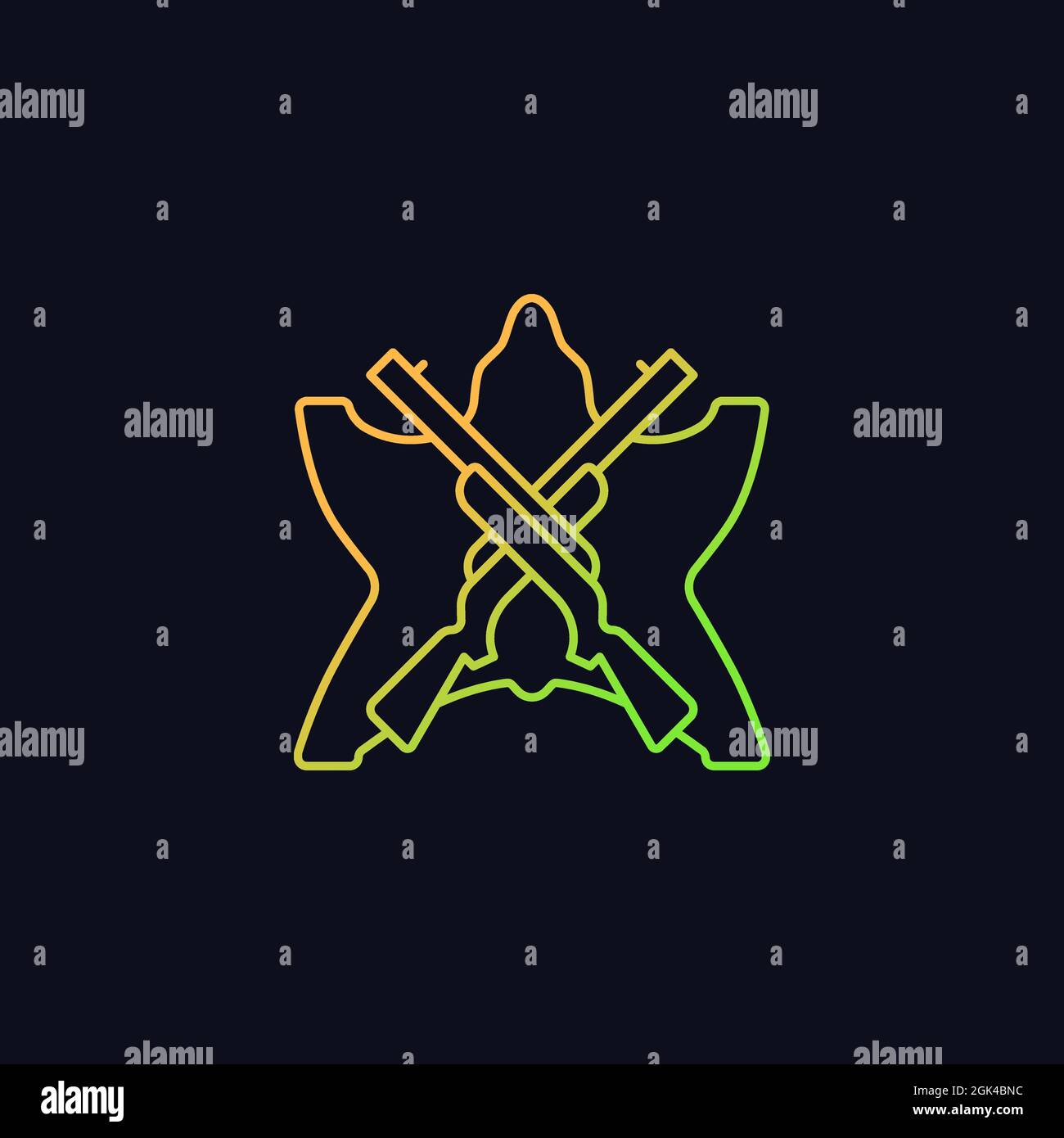 Hunting trophy gradient vector icon for dark theme Stock Vector