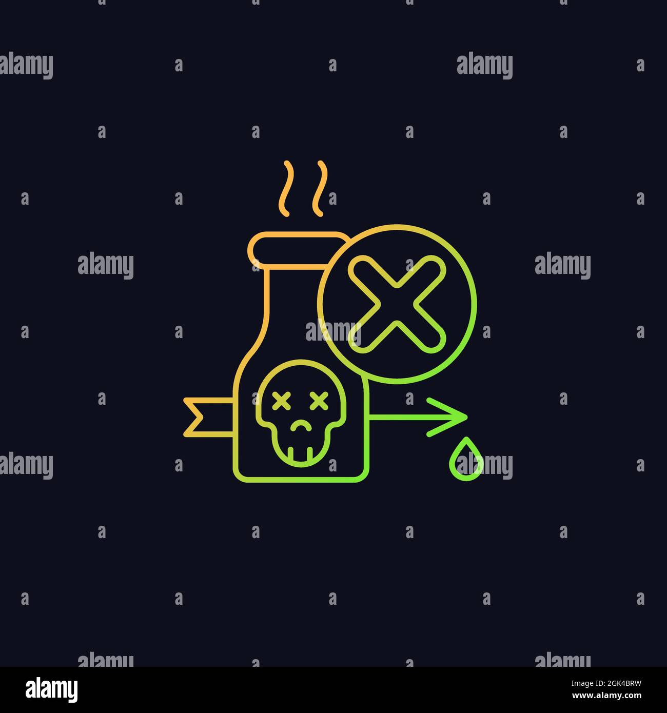Illegal poison hunting gradient vector icon for dark theme Stock Vector