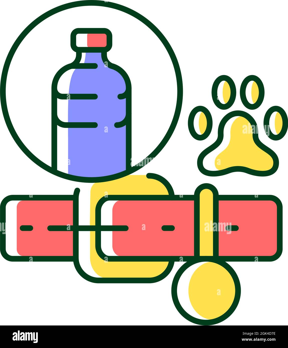 Dog collars made from plastic RGB color icon Stock Vector Image & Art