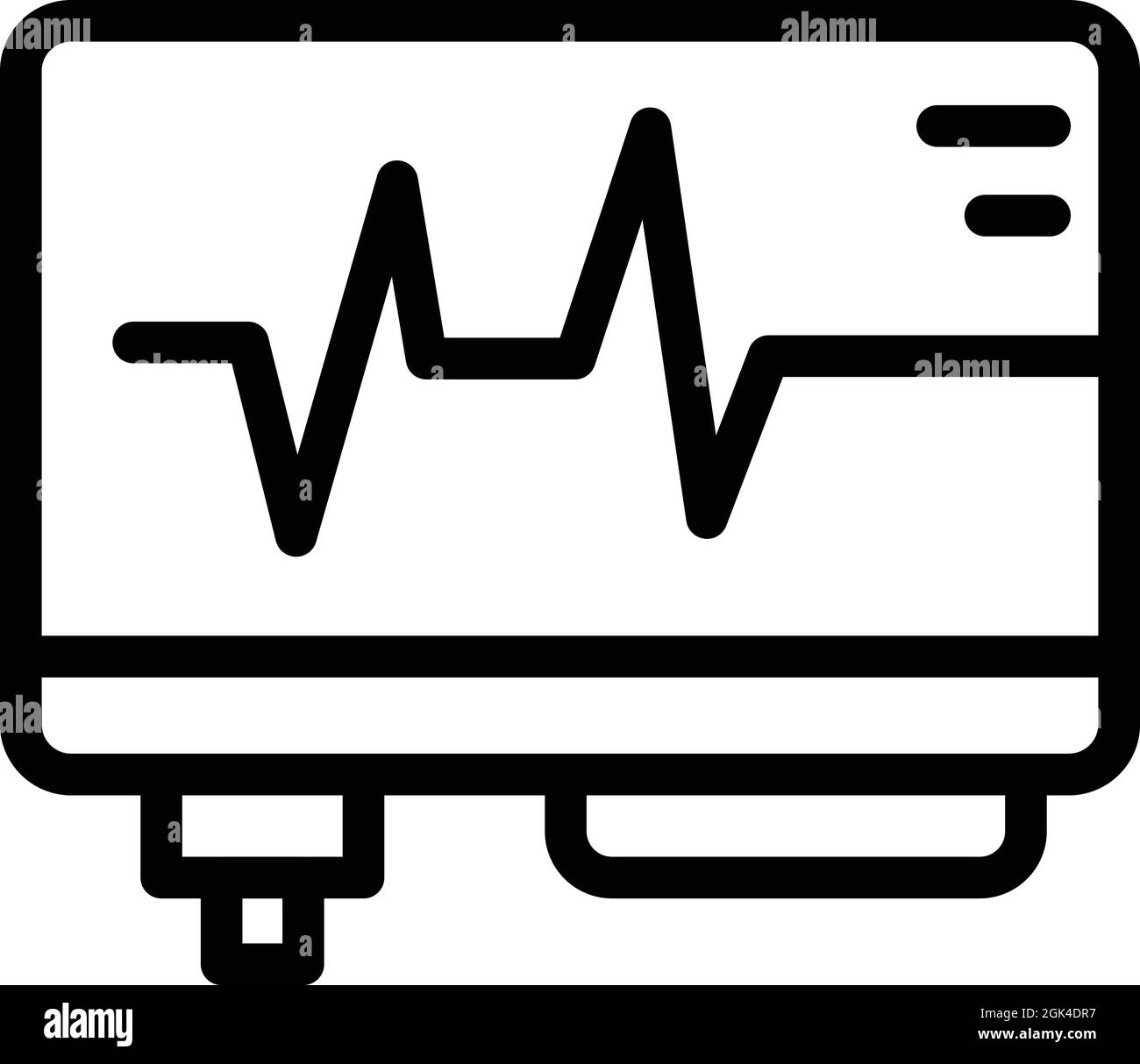 Heart rate monitor icon outline vector. Beat pulse. Ecg cardio Stock ...