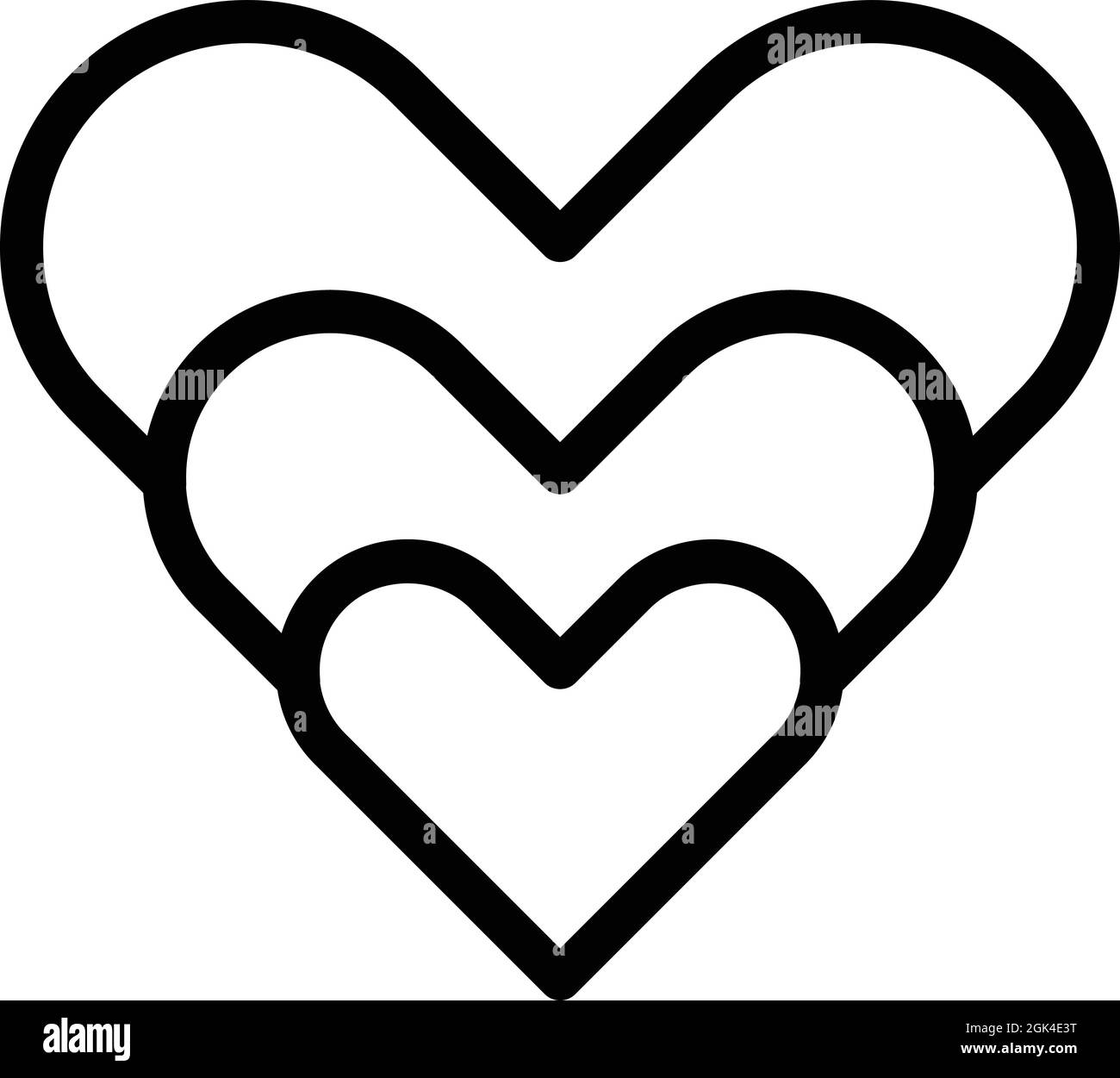 Hearts in love icon outline vector. Heart shape. Happy valentine Stock Vector