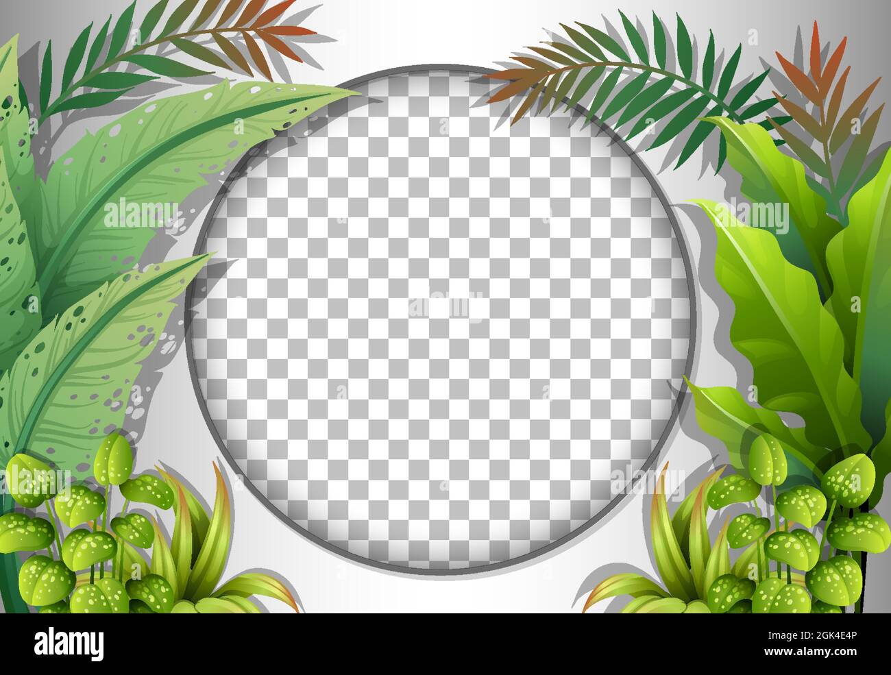 Round frame transparent with tropical leaves template illustration ...