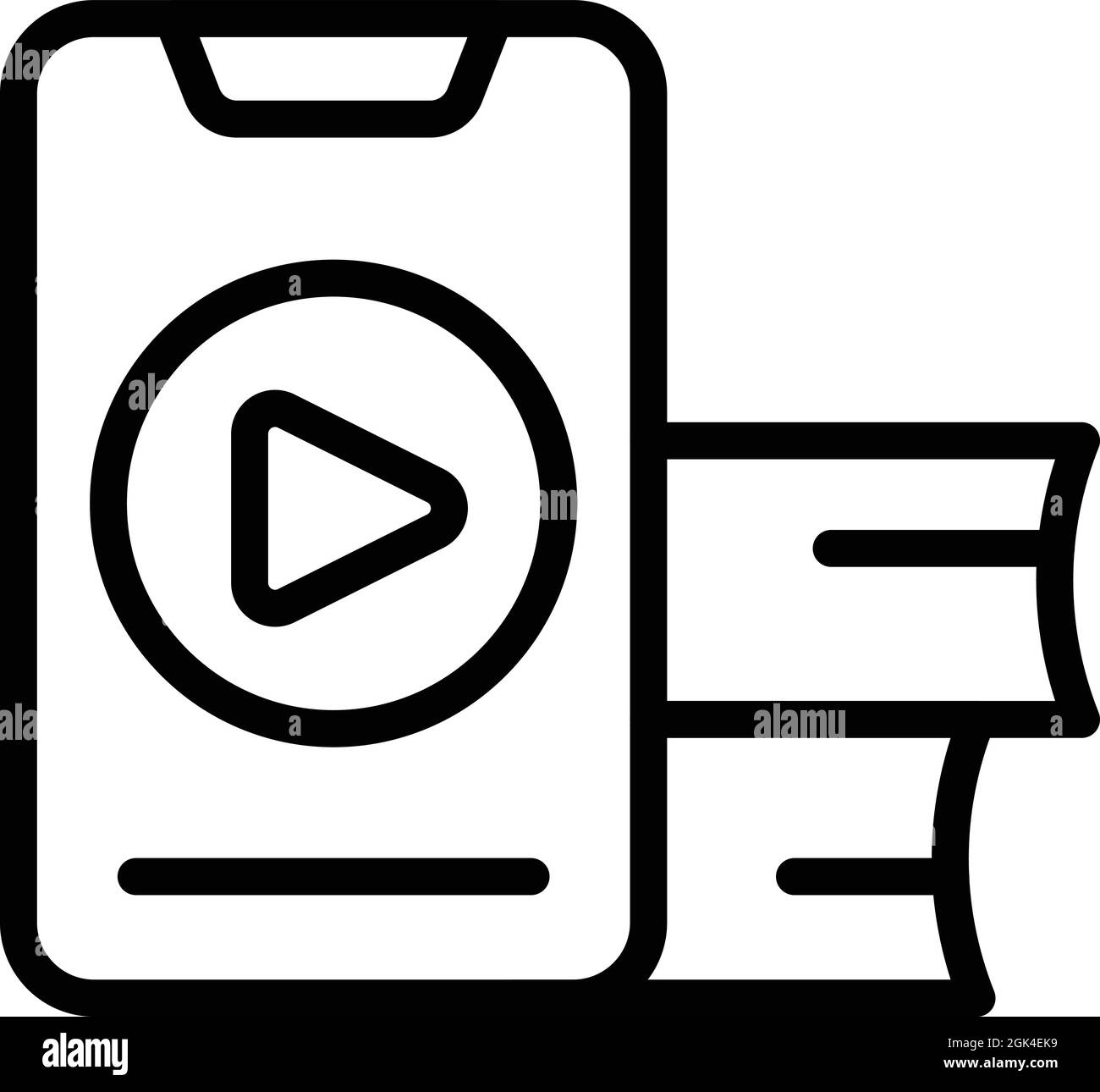 Smartphone lesson icon outline vector. Digital study. Online student Stock Vector