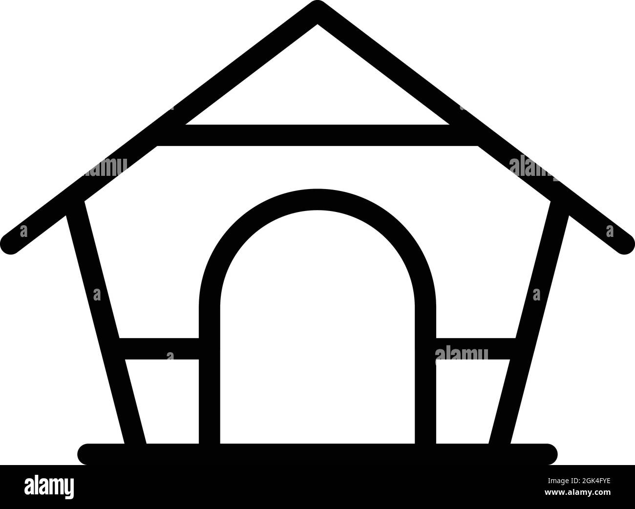 Dog house icon outline vector. Puppy home. Animal kennel Stock Vector