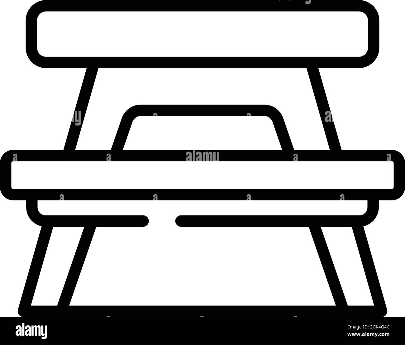 Plastic picnic table icon outline vector. Outdoor chair. Camp furniture Stock Vector