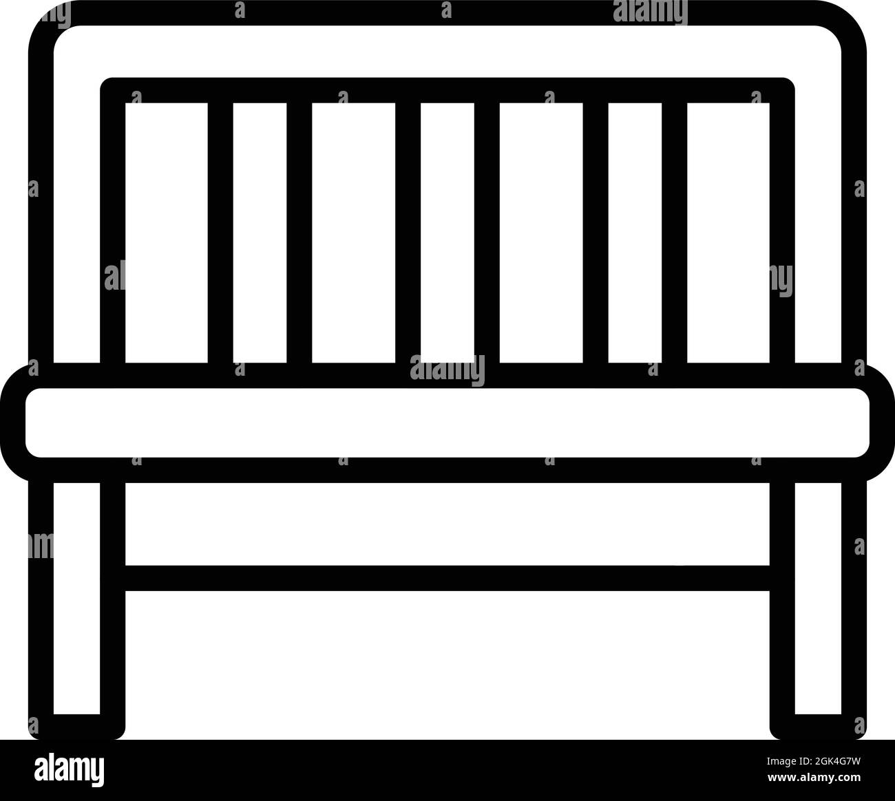 Street bench icon outline vector. Classic park. Wood furniture Stock Vector