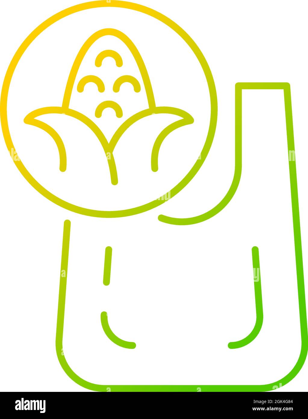 Compostable bag made from corn gradient linear vector icon Stock Vector