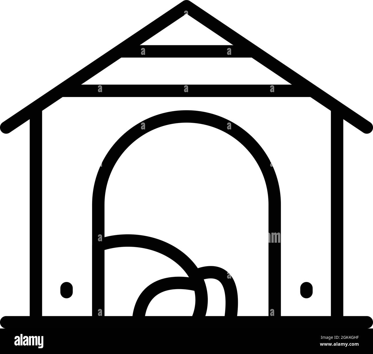 Doghouse kennel icon outline vector. Pet house. Puppy hut Stock Vector