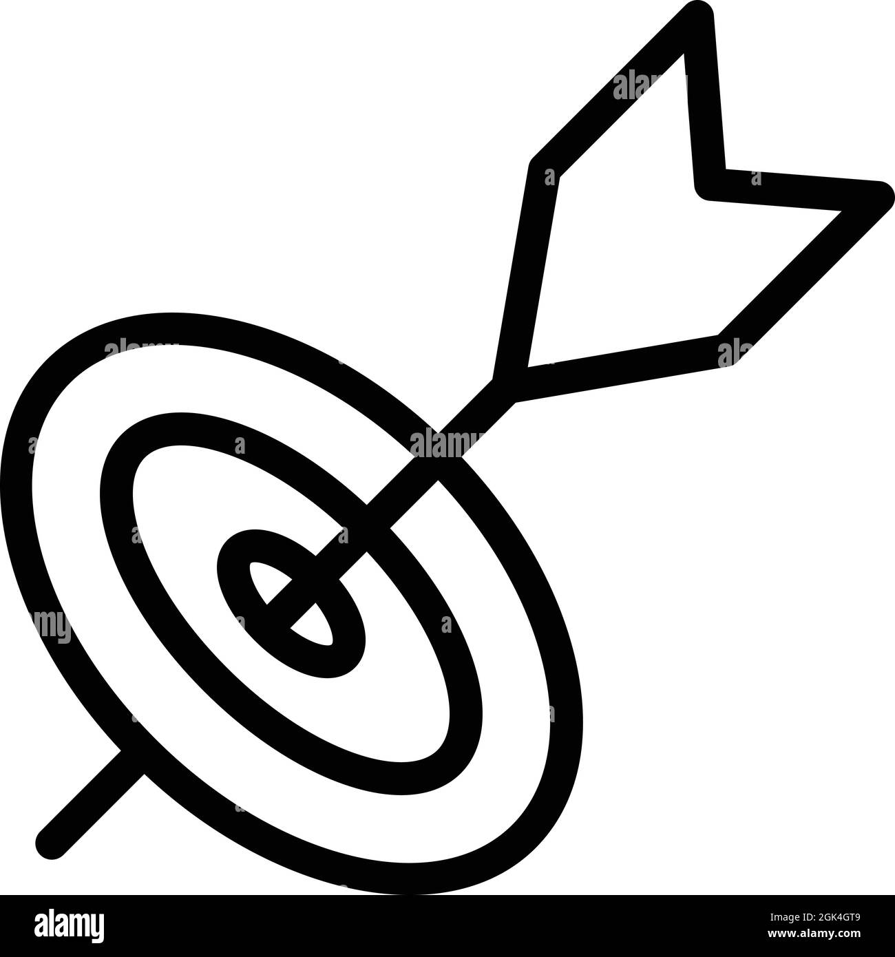 Target arrow icon outline vector. Dart bullseye. Hit dartboard Stock ...