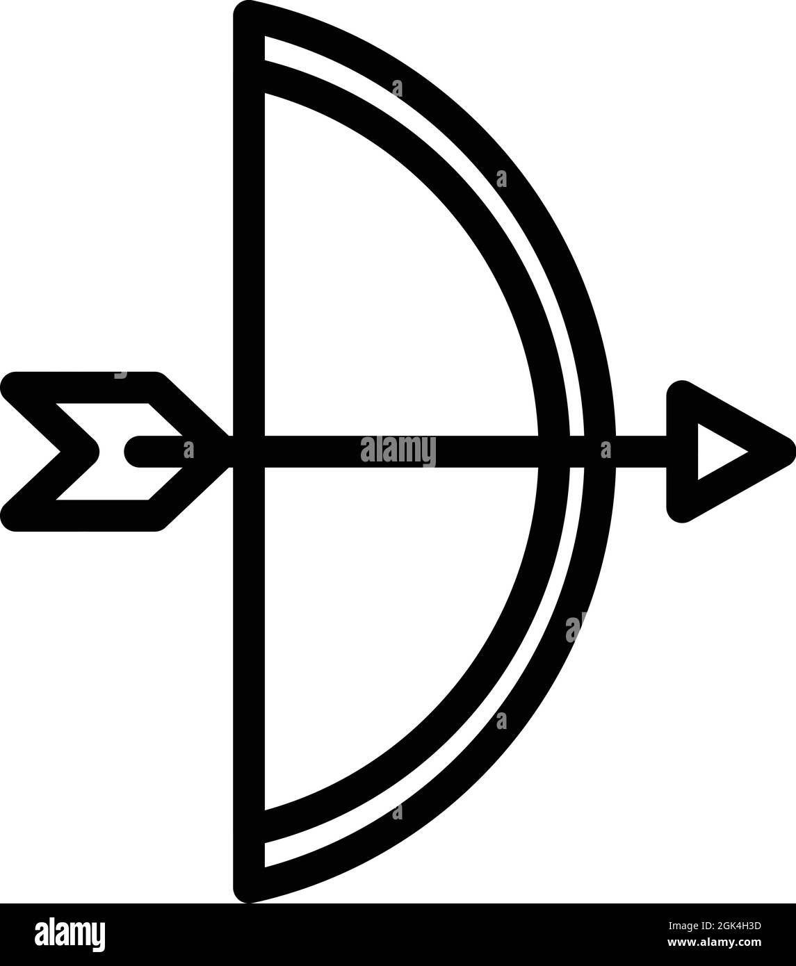 Archer longbow icon outline vector. Bow arrow. Archery sport Stock