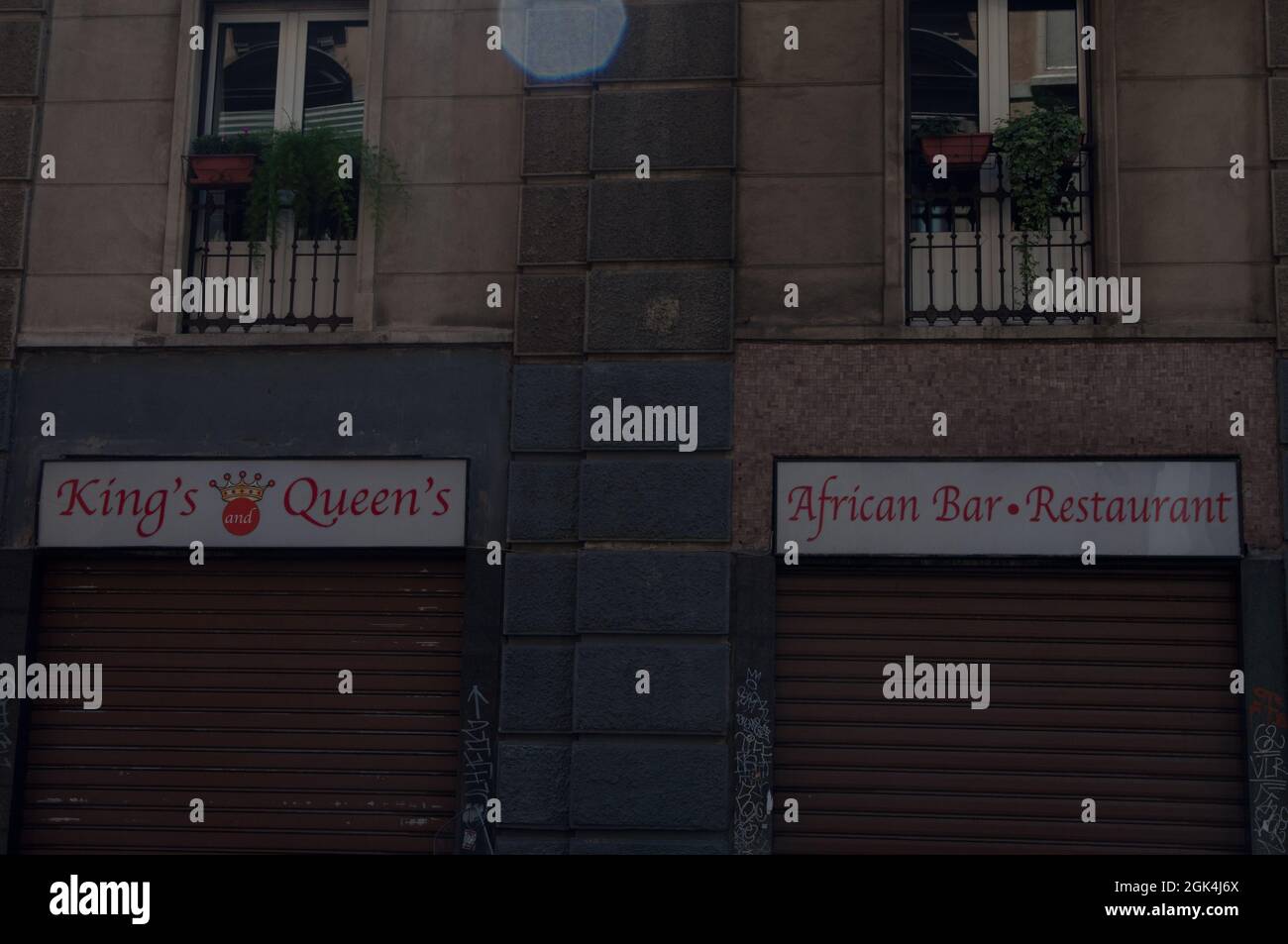 Shuttered Facade Of African Restaurant Kings And Queens On Via Panfilo Castaldi In Porta Venezia Milan Lombardy Italy Stock Photo - Alamy