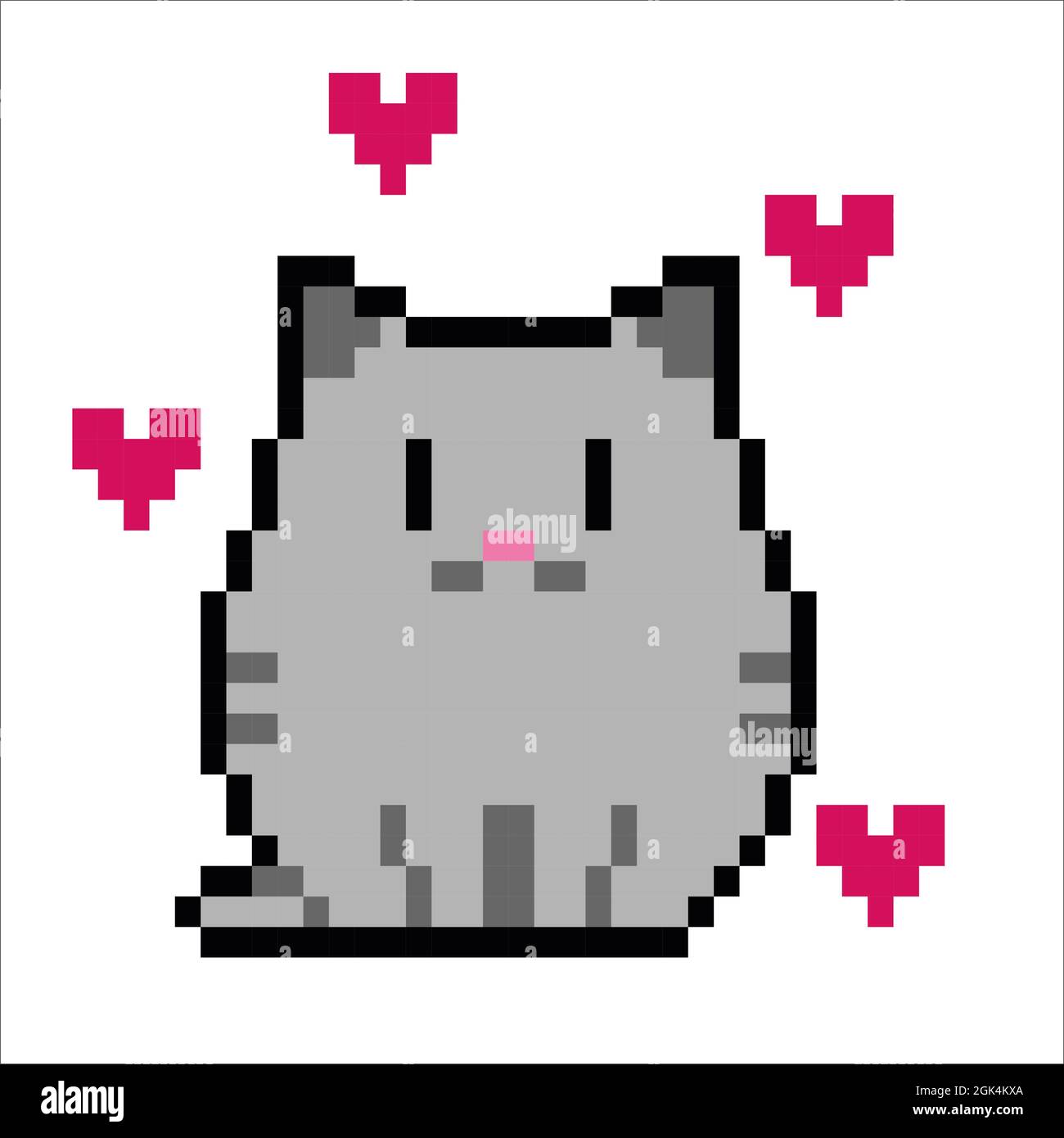 Cat Pixel Art Isolated On White Background Bit Icon Vector Illustration Pixel Design Illustration Pixel Art Stock Photo Alamy