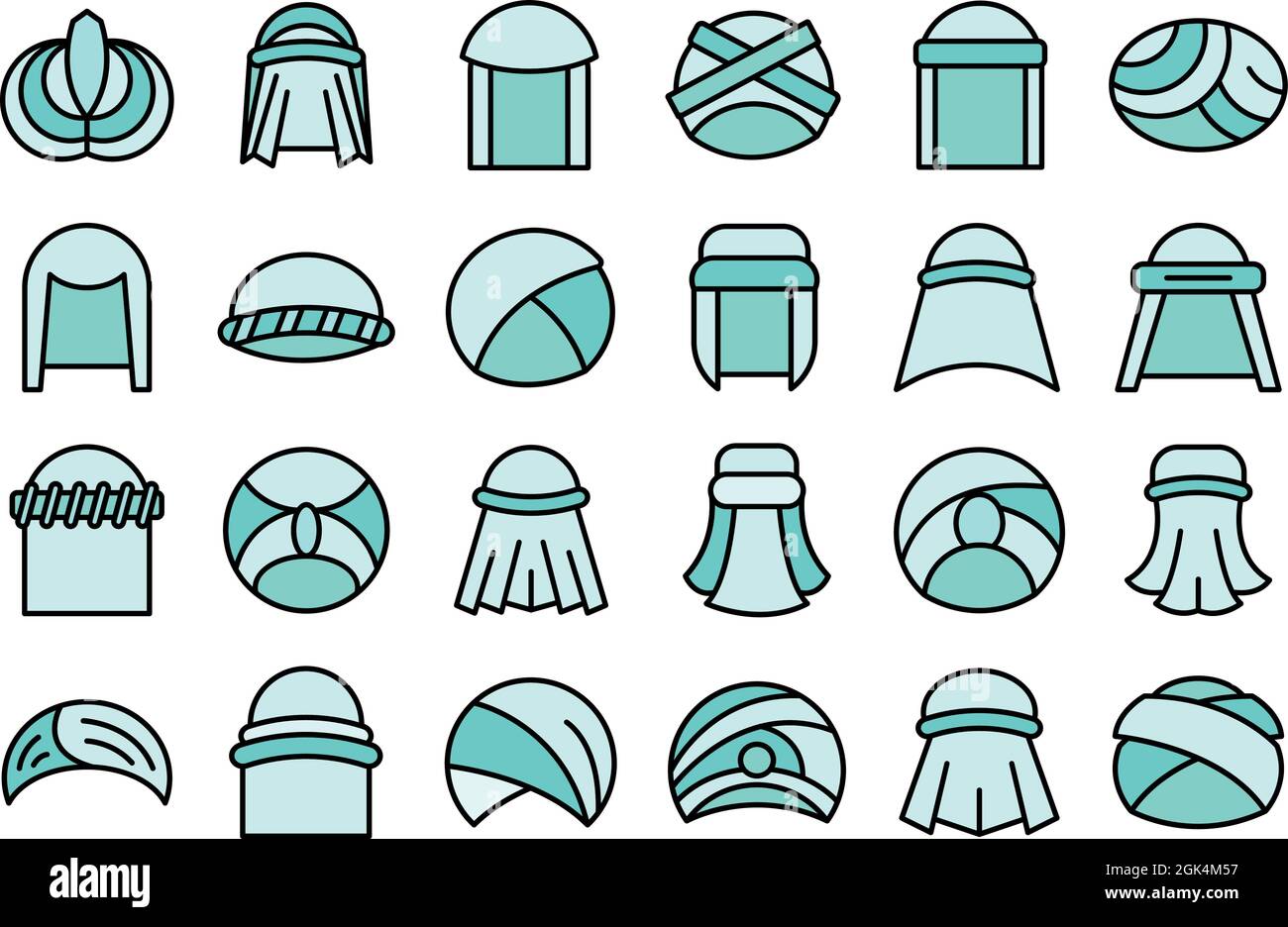 https://c8.alamy.com/comp/2GK4M57/arabic-turban-icons-set-outline-vector-arab-hat-accessories-oriental-turban-2GK4M57.jpg