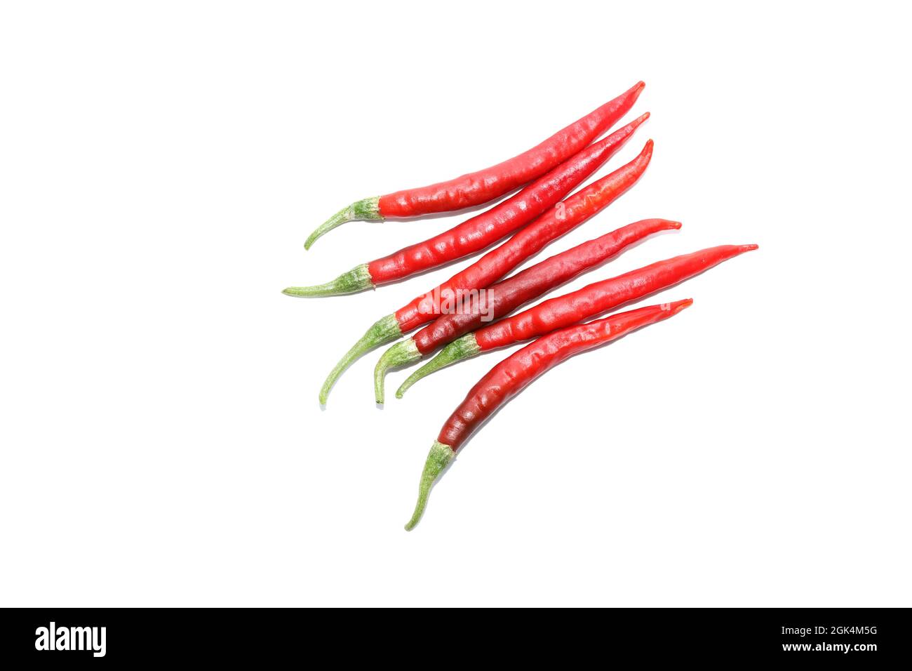 Red hot chili peppers isolated on white Stock Photo - Alamy
