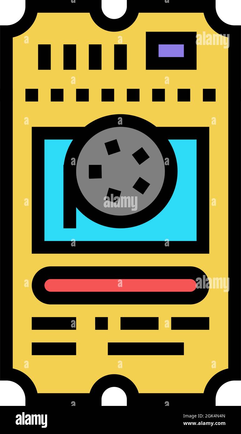 ticket cinema color icon vector illustration Stock Vector Image & Art ...