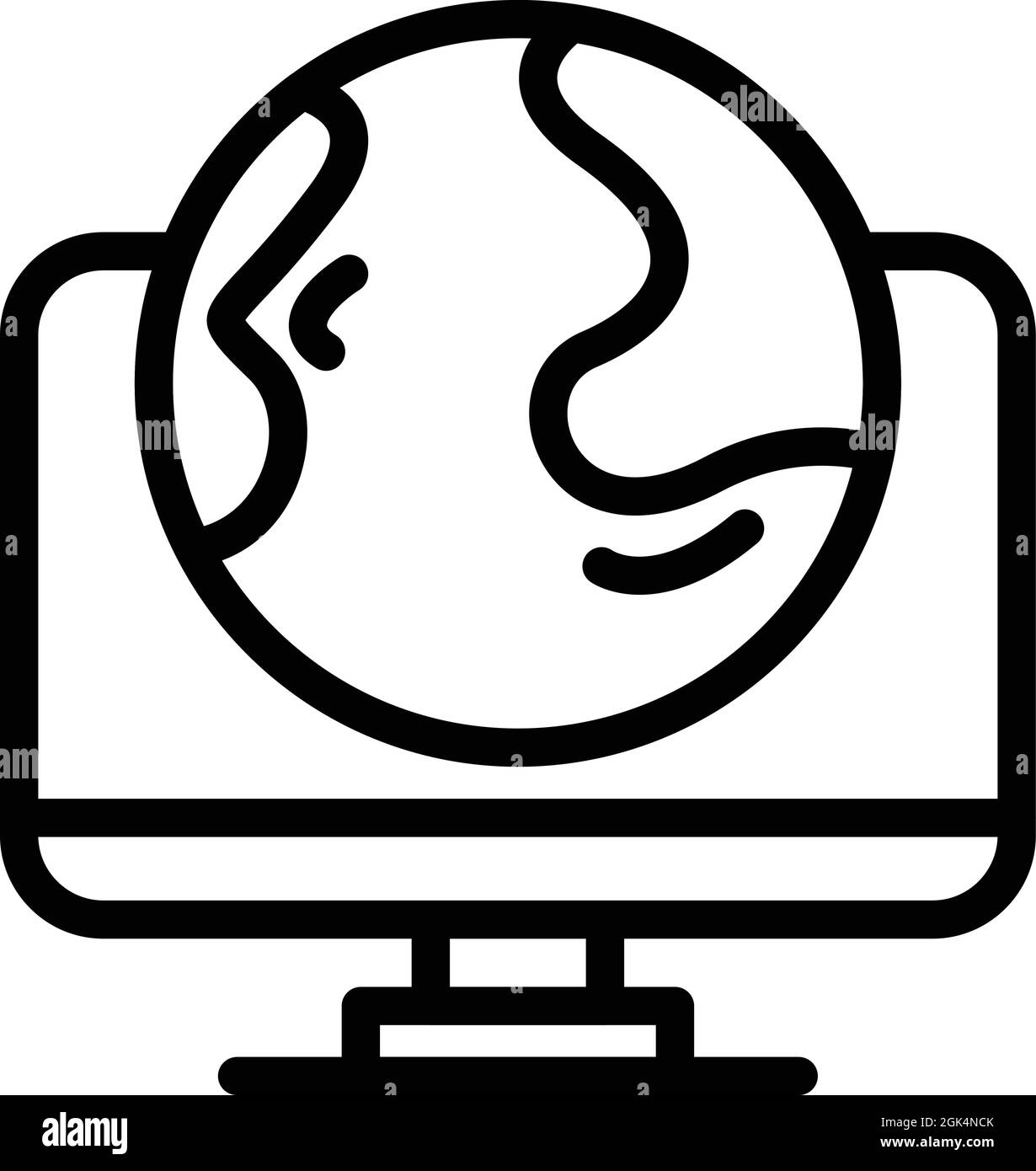 Global studying course icon outline vector. Online education. Digital ...