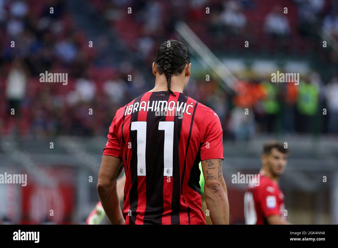 Zlatan Ibrahimovic of AC Milan during the Serie A 2021/2022 match between AC  Milan and SS Lazio at Giuseppe Meazza Stadium on September 12,2021 in Mil  Stock Photo - Alamy