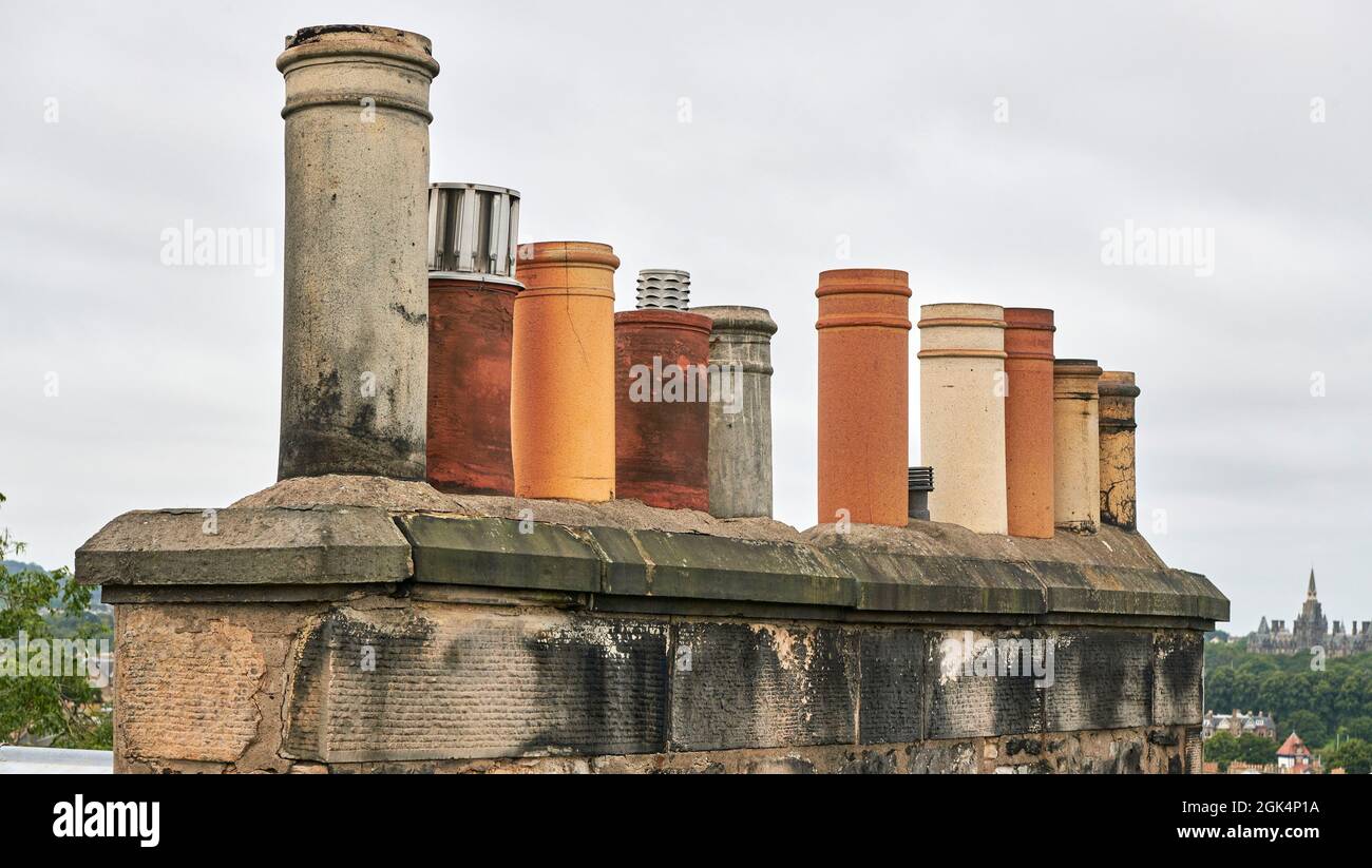 Chimney pots in the new town, Edinburgh, Central Scotland, UK Stock Photo