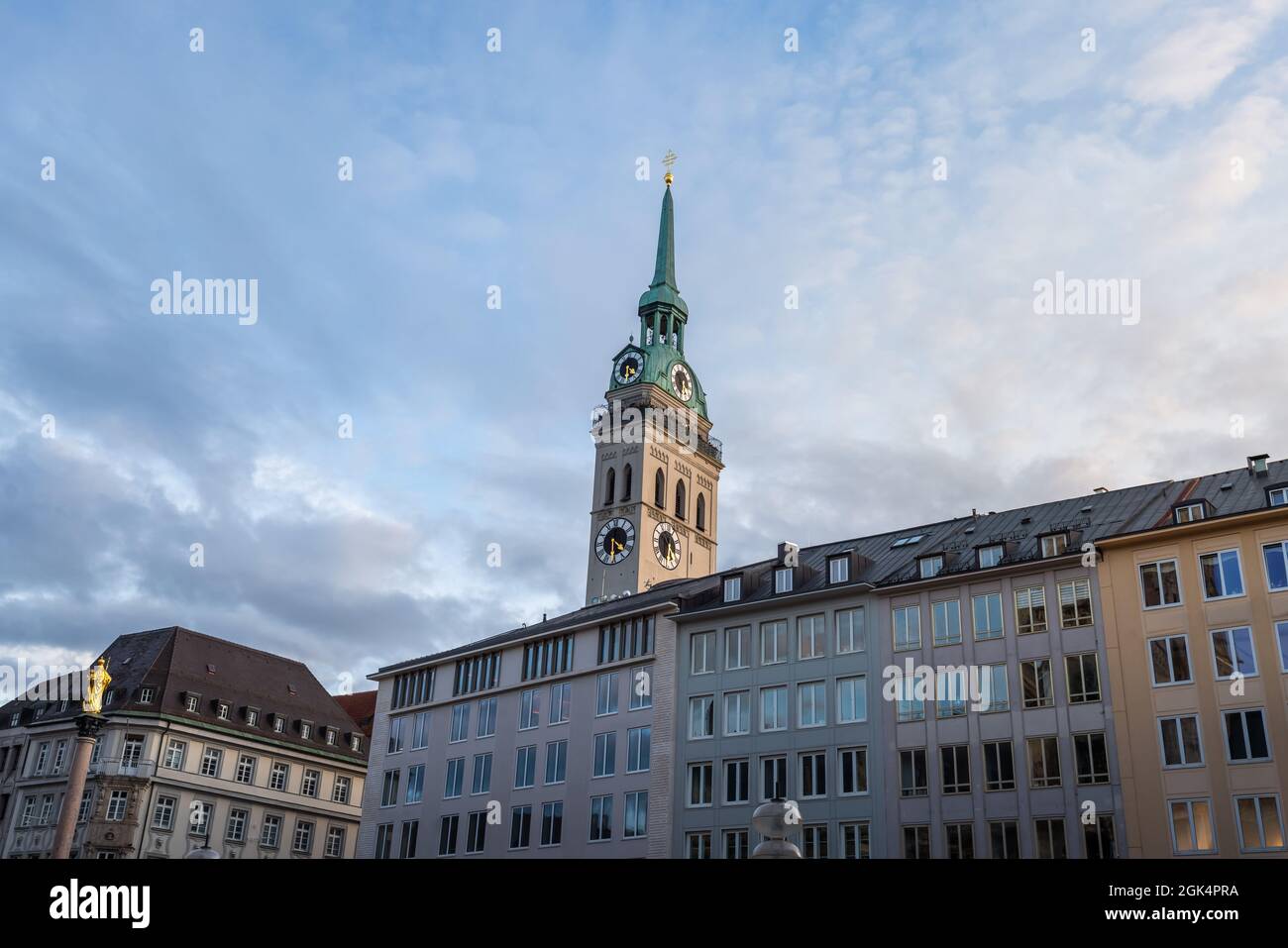 St. Peter's Church Tower - Munich, Bavaria, Germany Stock Photo