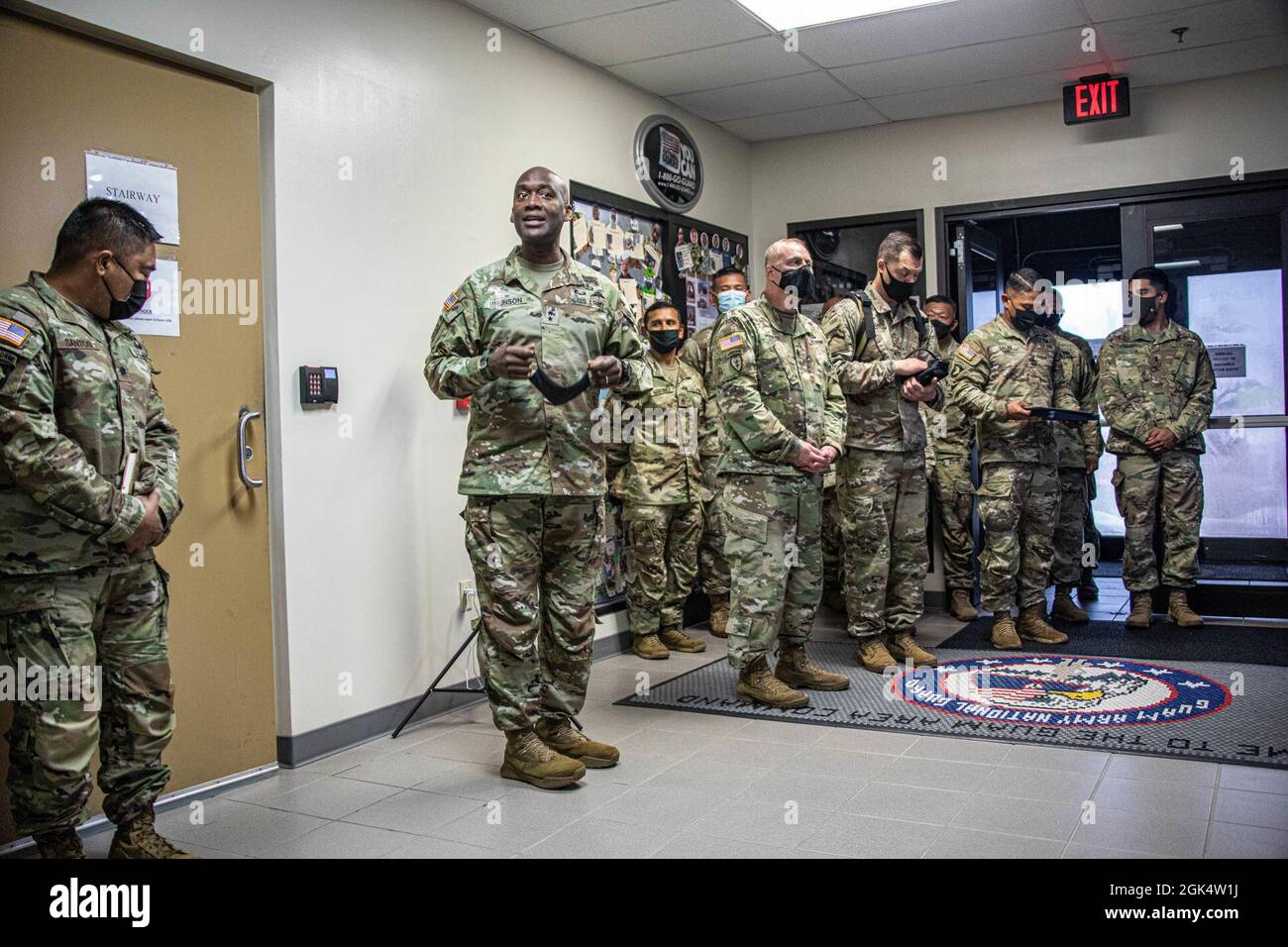 Maj. Gen. Xavier T. Brunson, the I Corps commanding general, presents a