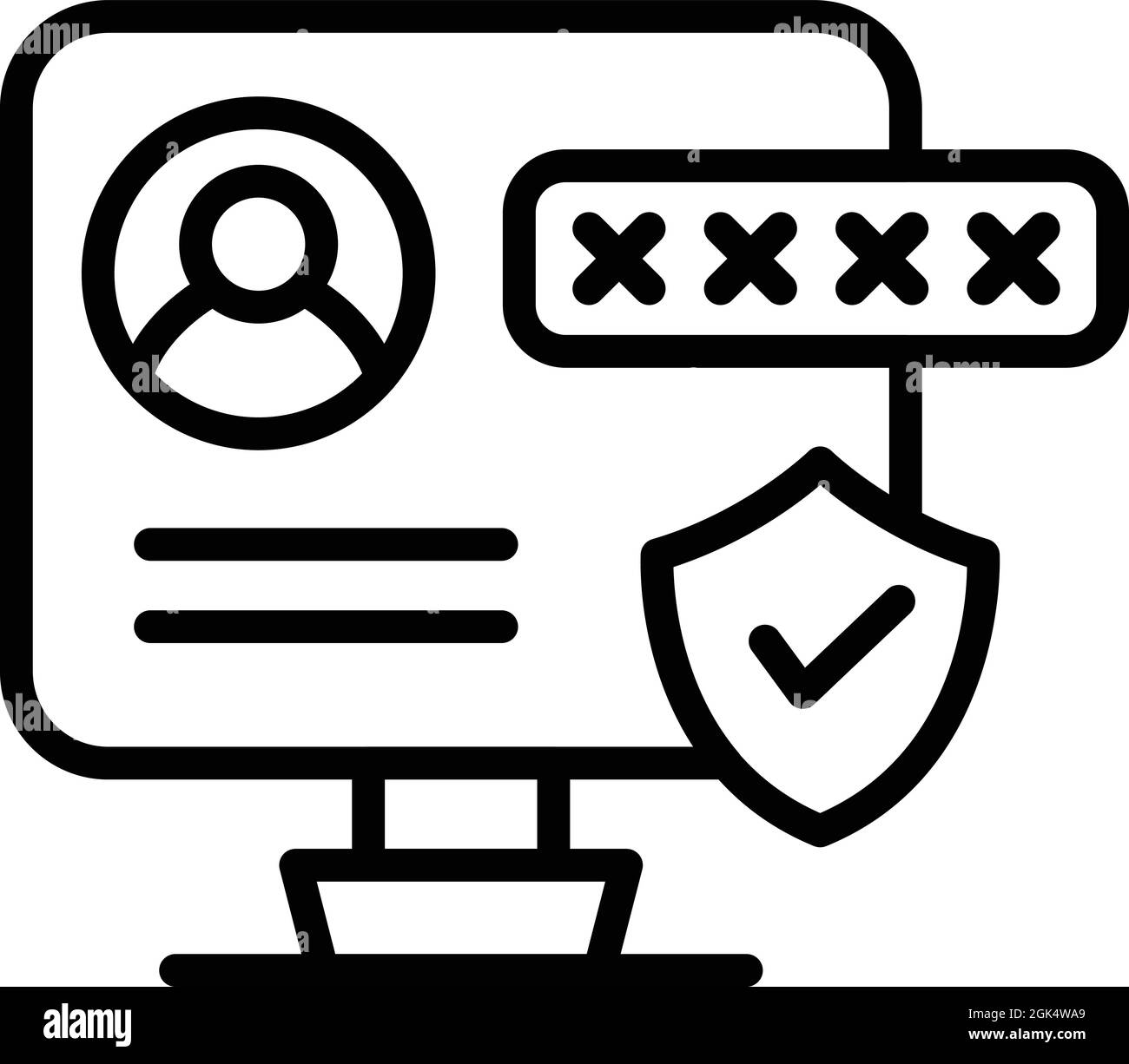 Client privacy icon outline vector. User data. Safe customer Stock