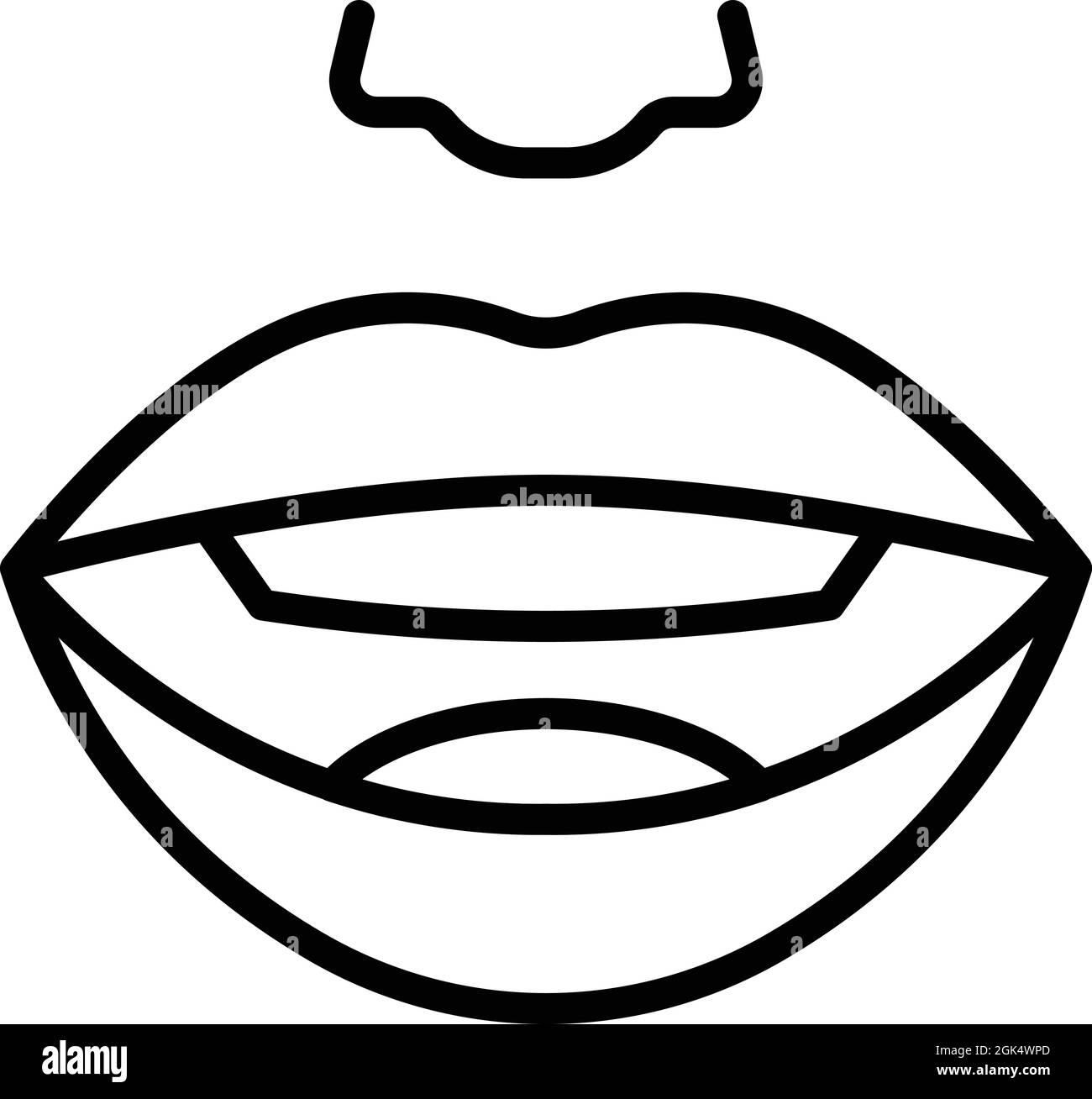 Speak expression icon outline vector. Face mouth. Speech talk Stock Vector