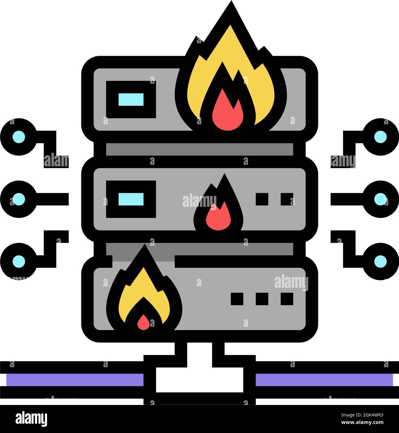 server fire security system color icon vector illustration Stock Vector ...