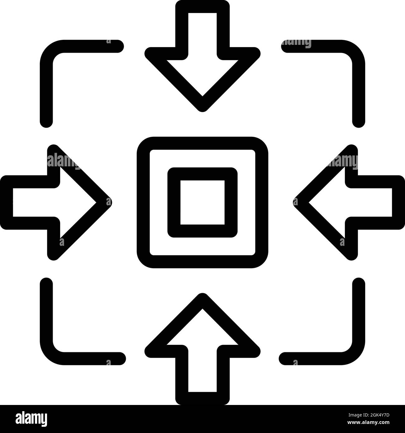Task concentration icon outline vector. Mind work. Strategy support ...