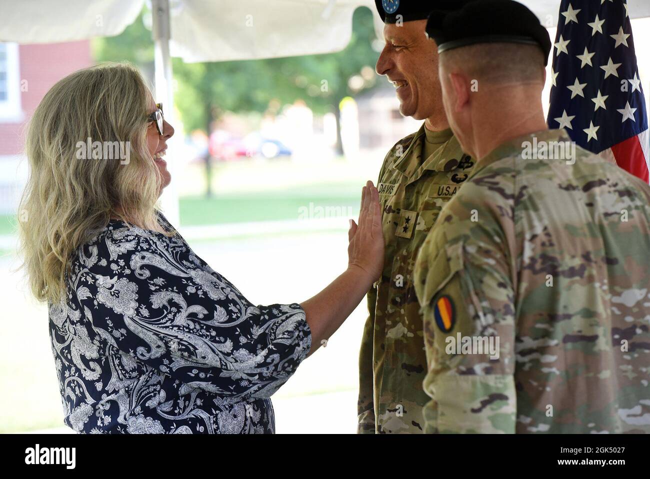 Stacy Davis shares a happy moment with her husband, Maj. Gen. Johnny