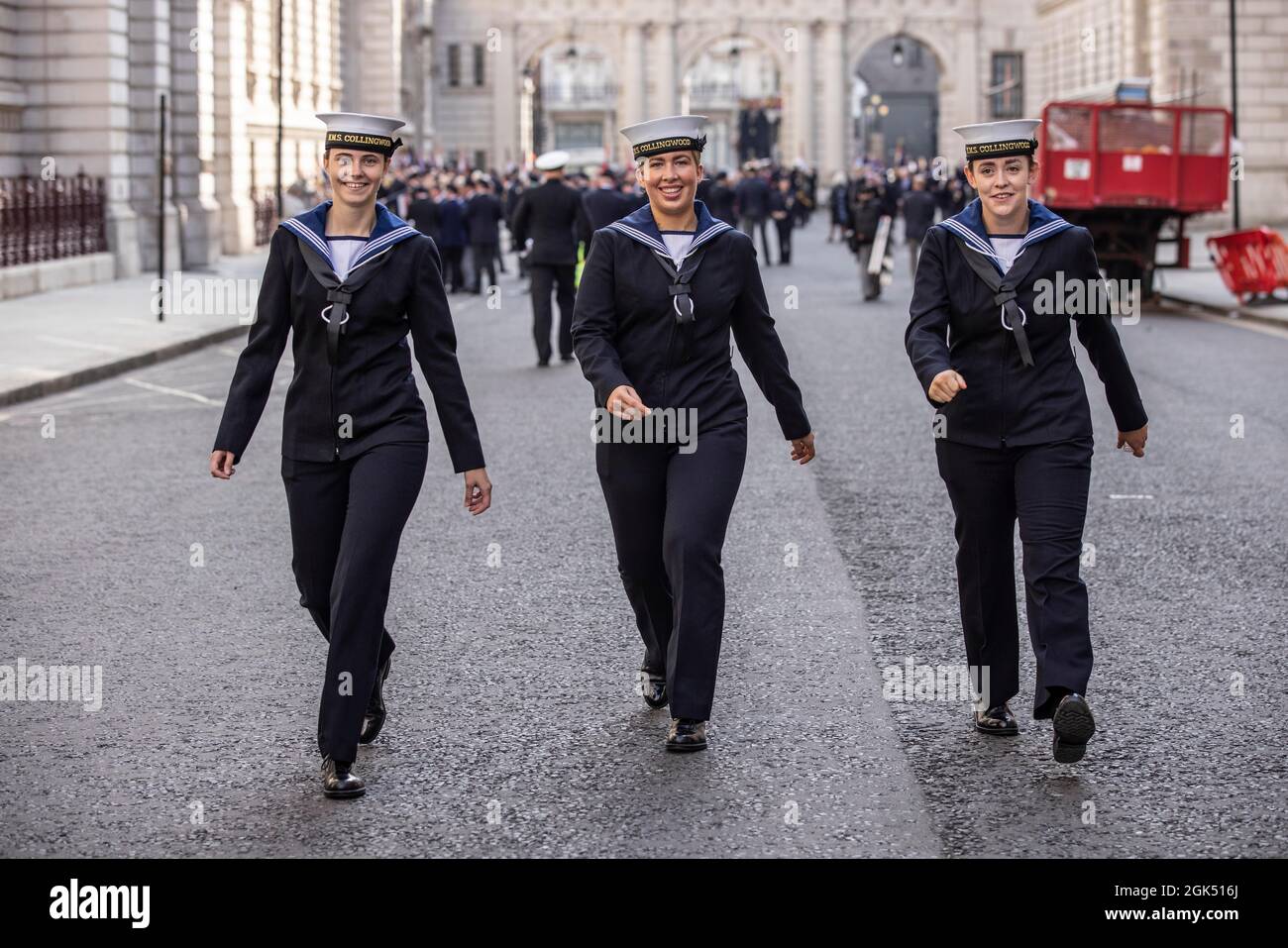 ROYAL NAVY VETERANS MARCH FOR FALLEN COMRADES AT THE CENOTAPH IN WHITEHALL, LONDON, UK 12th September 2021. This was the first-time veterans have marc Stock Photo