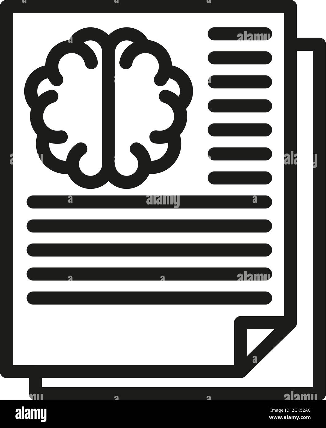 Brain report icon outline vector. Health data. Medical information ...