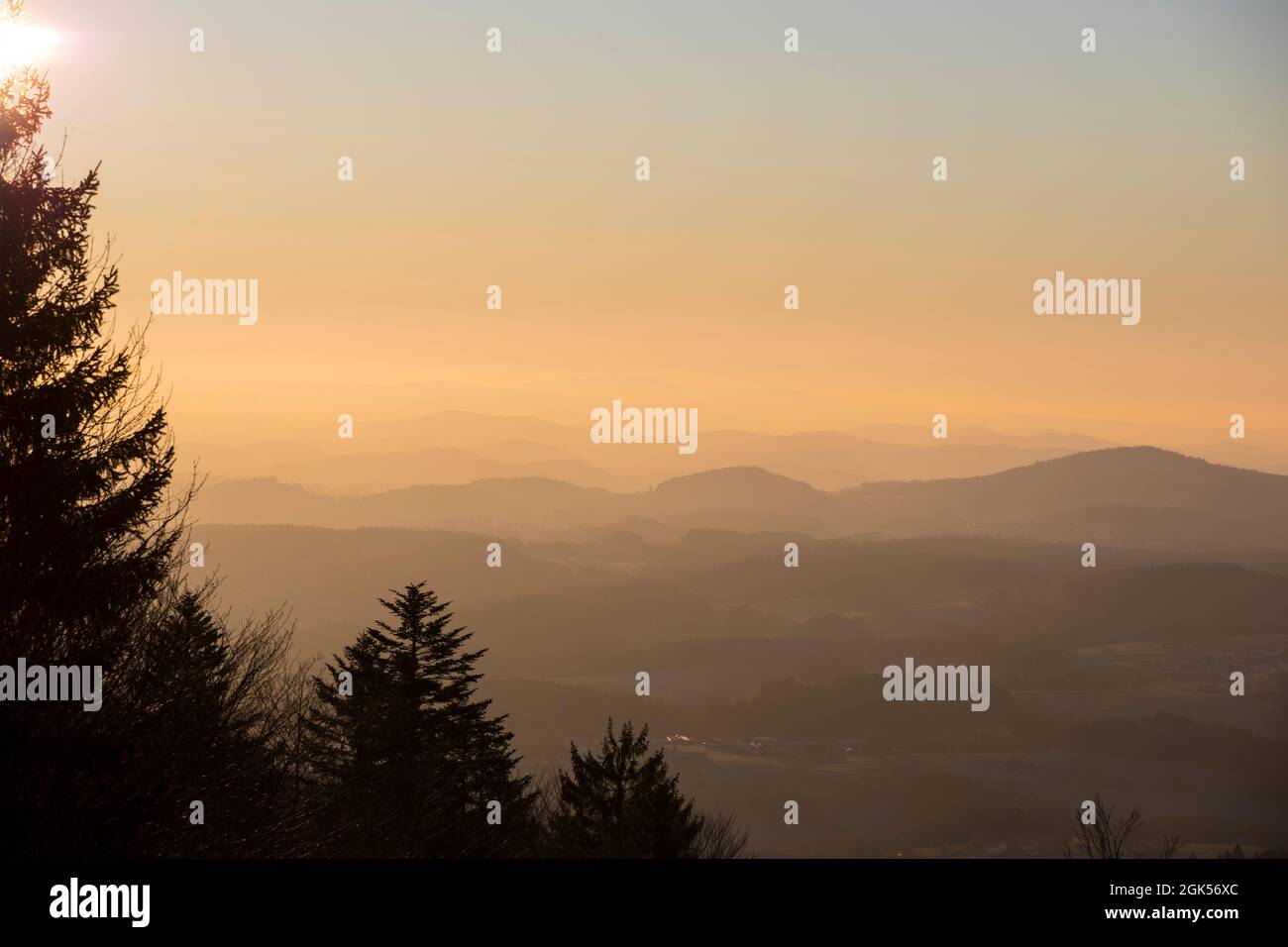 Morgenstimmung ueber Bergen/Morning mood over mountains Stock Photo