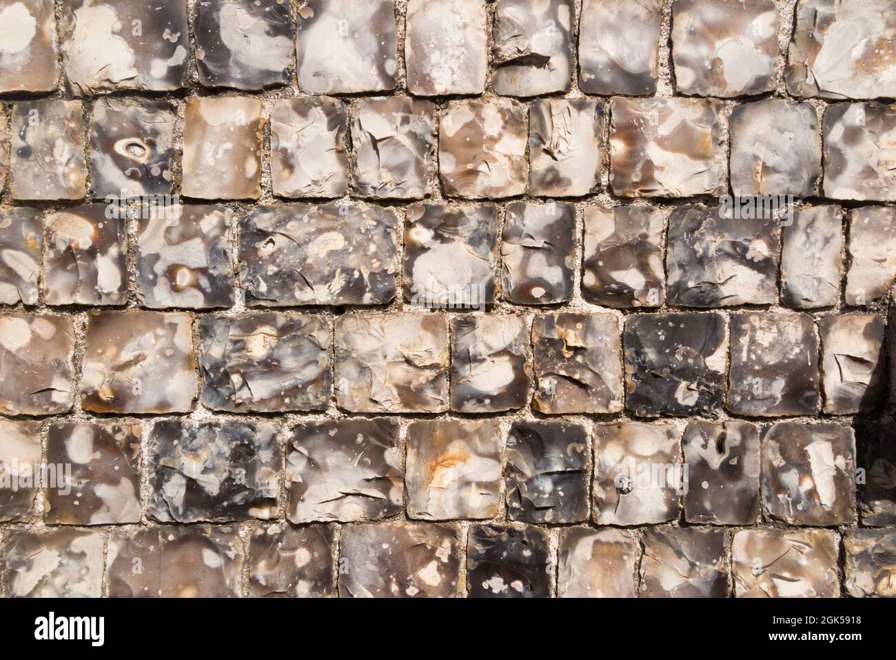 Building constructed / built from traditional flint stone blocks / cube