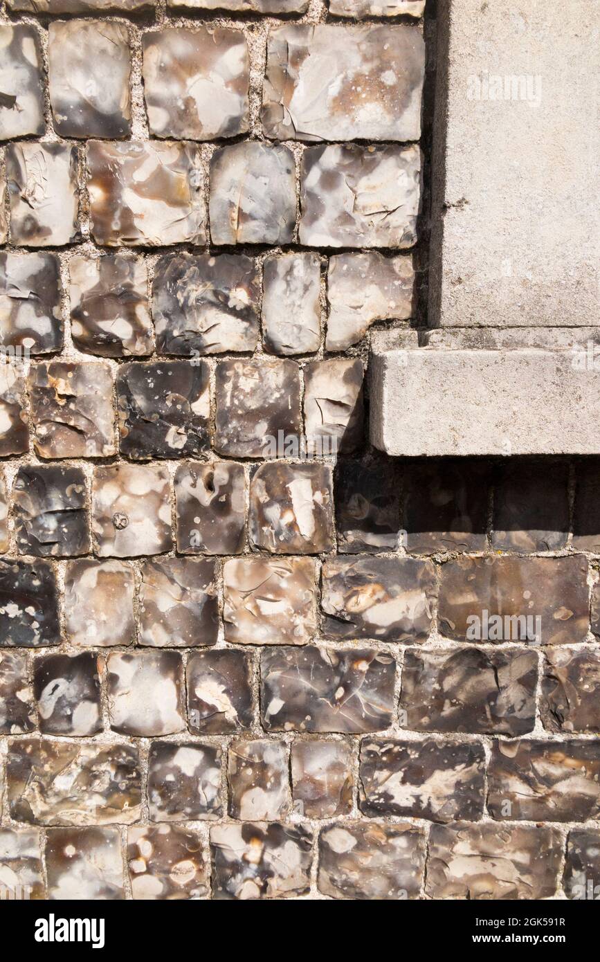 Building constructed / built from traditional flint stone blocks / cube