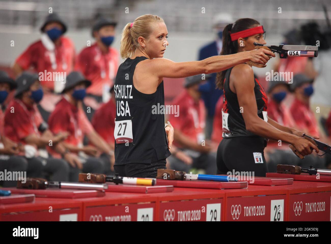 Sgt. Samantha Schultz during the laser run event of women’s modern